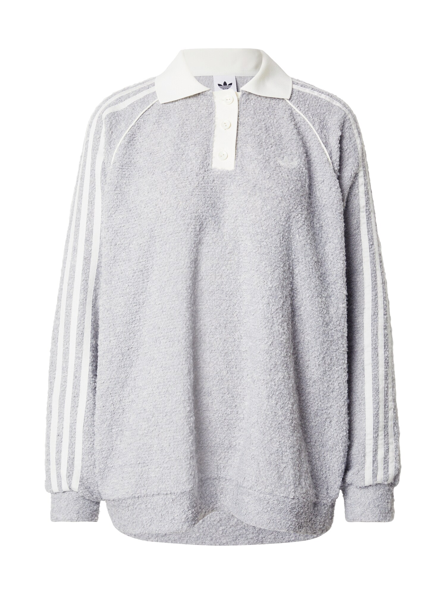 ADIDAS ORIGINALS Bluză de molton  gri / alb