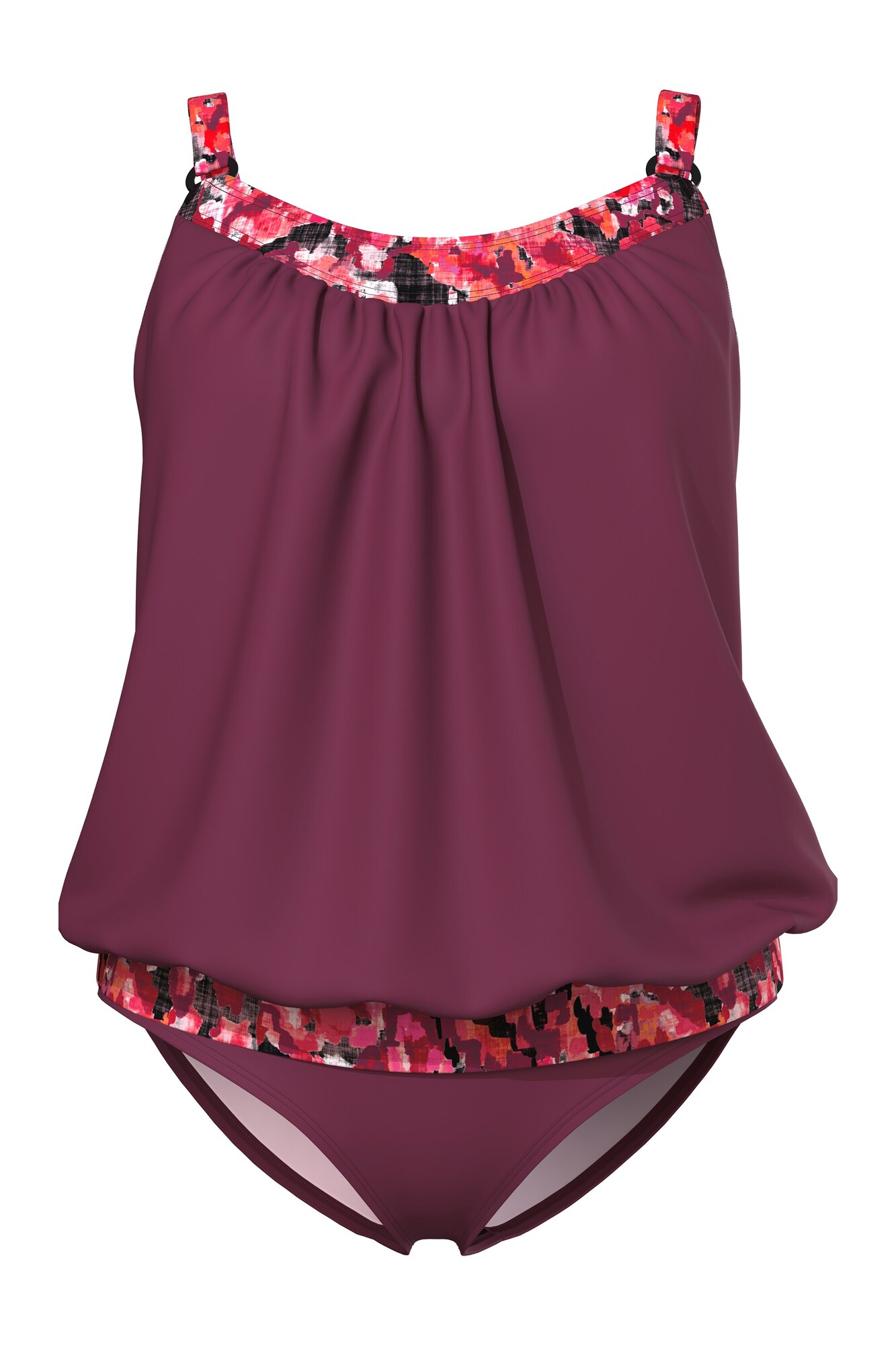 Ulla Popken Tankini  piros / sötétvörös / fekete / fehér akciós termékkép 1