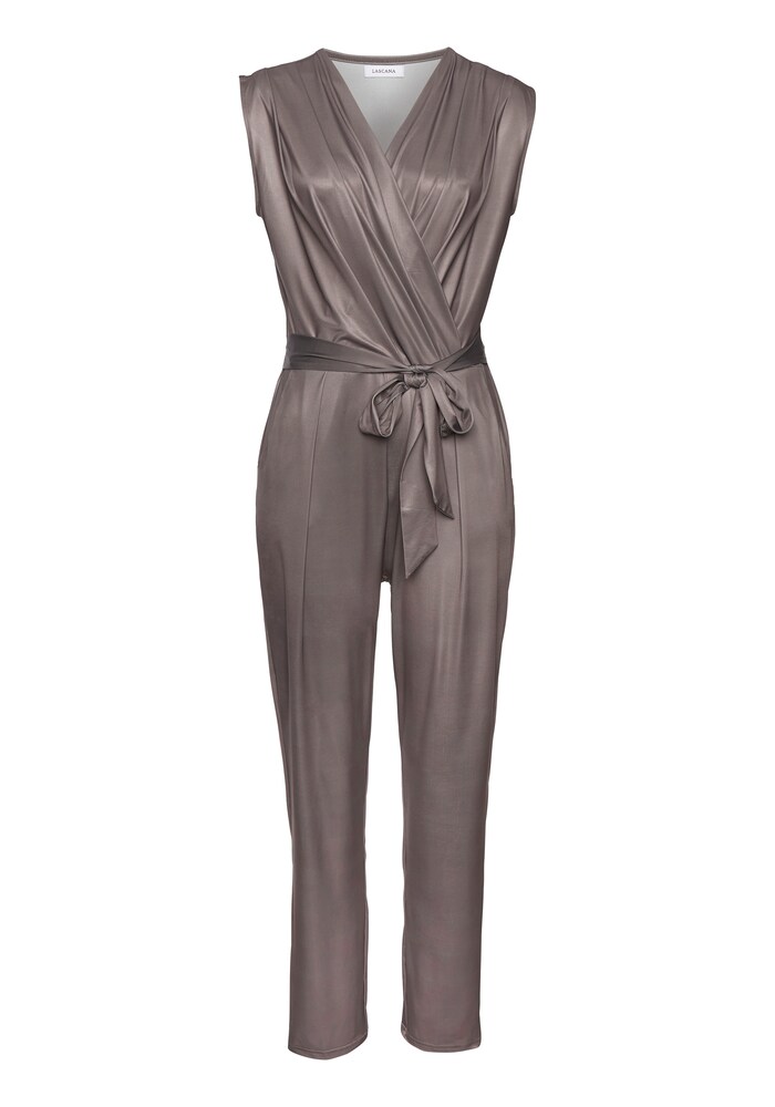LASCANA Jumpsuit Damen Größe M/L taupe