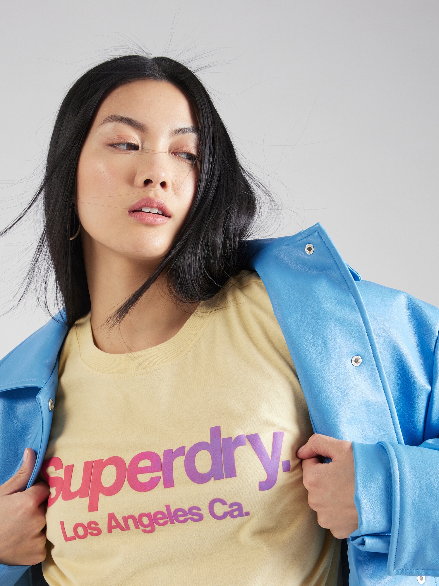 Superdry & Co Tričko svetložltá / fialová / svetloružová (obrázok 5)