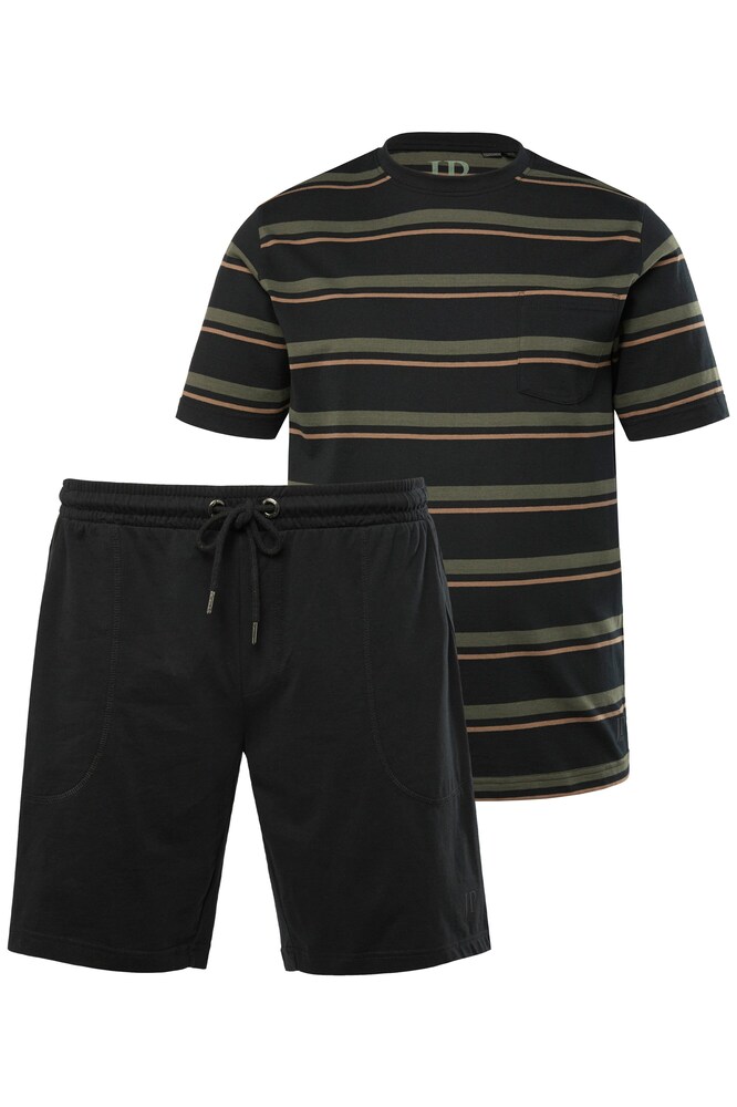 JP1880 Pyjama kurz Herren Größe 6XL chamois / grün / schwarz
