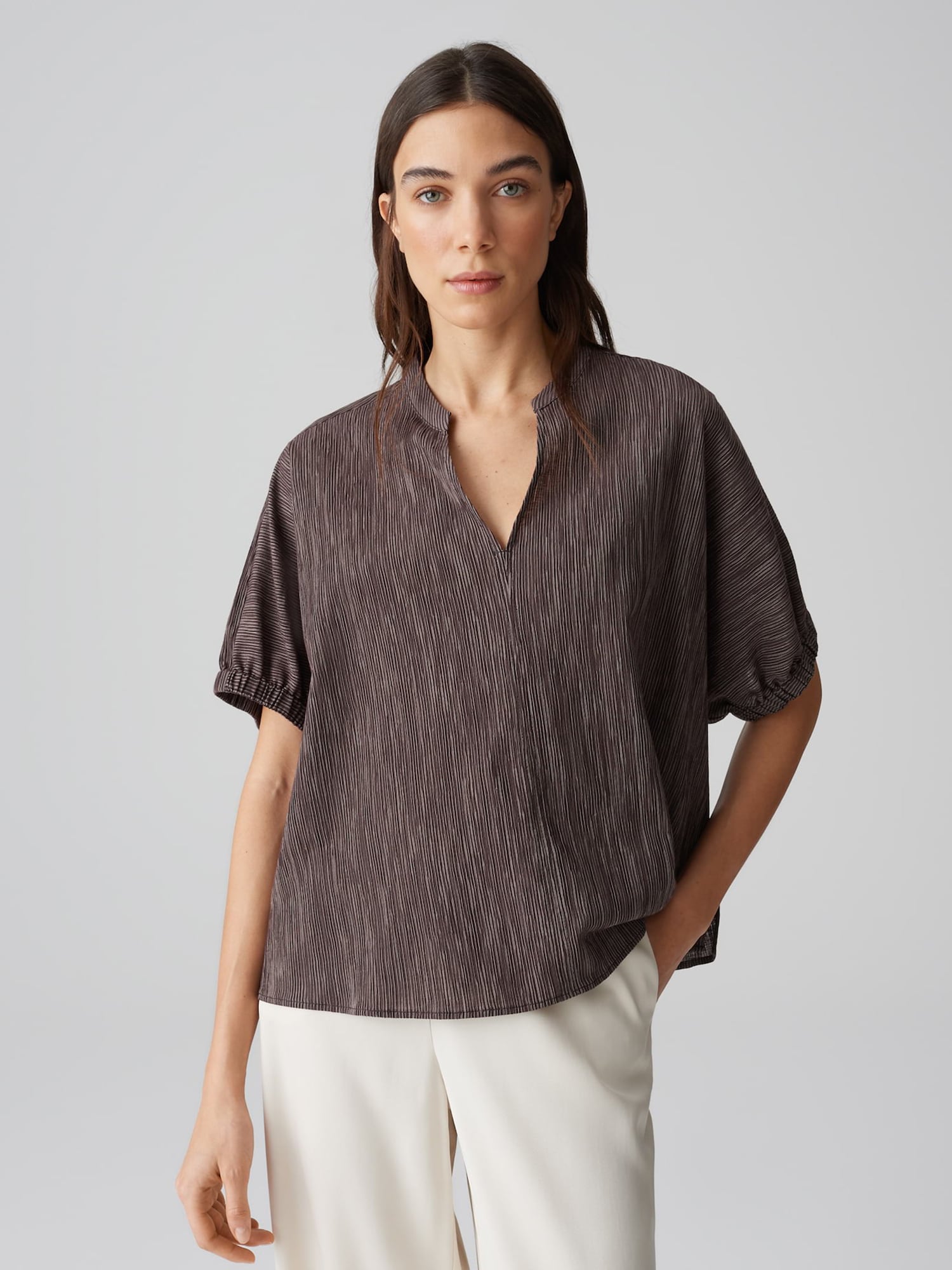 OPUS Blúz 'Farula'  sötét barna / taupe termék 2. képe