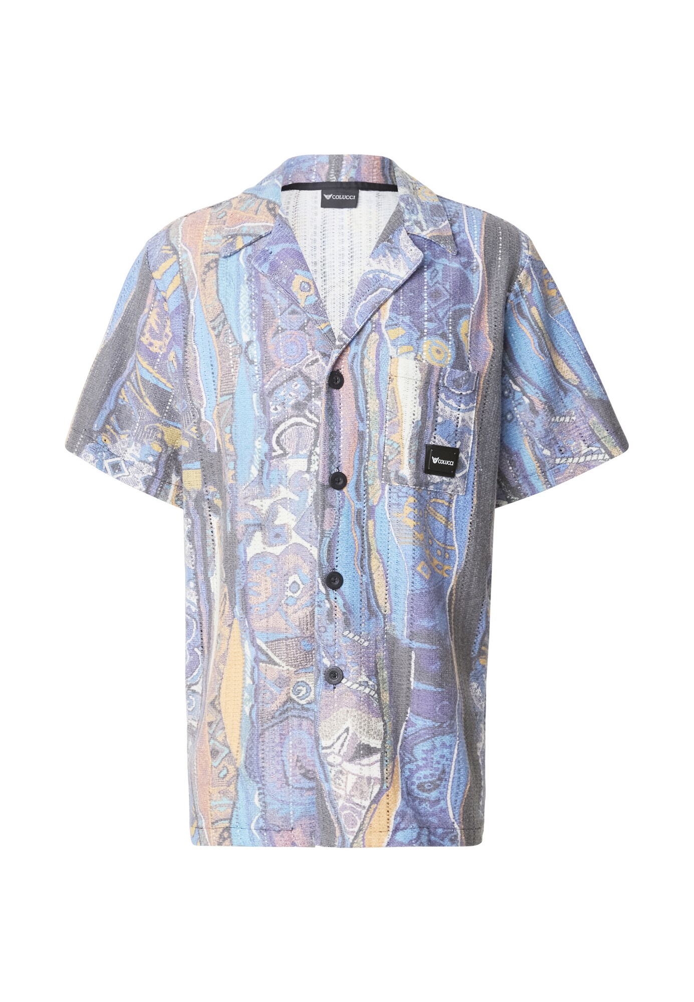 Colucci Camicia  navy / blu cielo / grigio scuro / arancione pastello