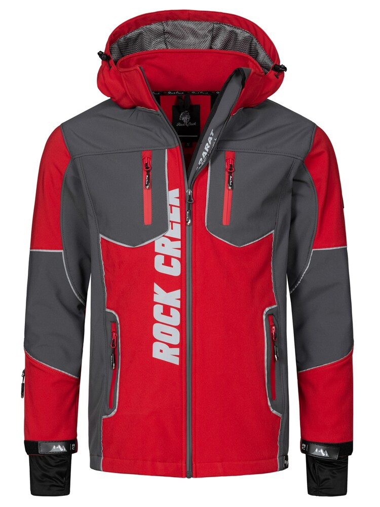 Rock Creek Outdoorjacke Herren Größe L grau / rot
