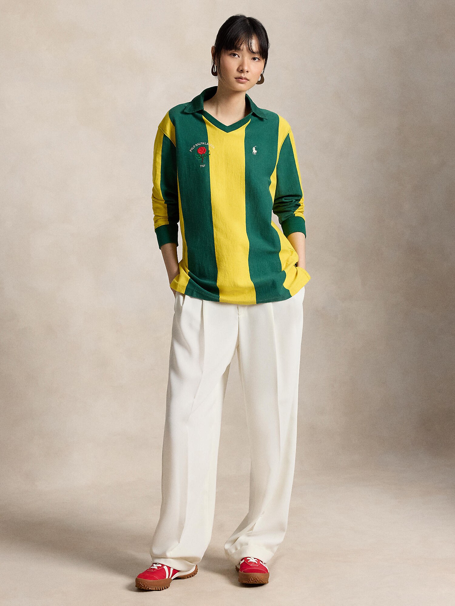 Polo Ralph Lauren Jersey  amarillo / verde oscuro / rojo / blanco – imagen 4