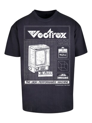 F4NT4STIC Shirt ‘Vectrex 1982 Retro Gaming SEVENSQUARED’ Blauw / Wit