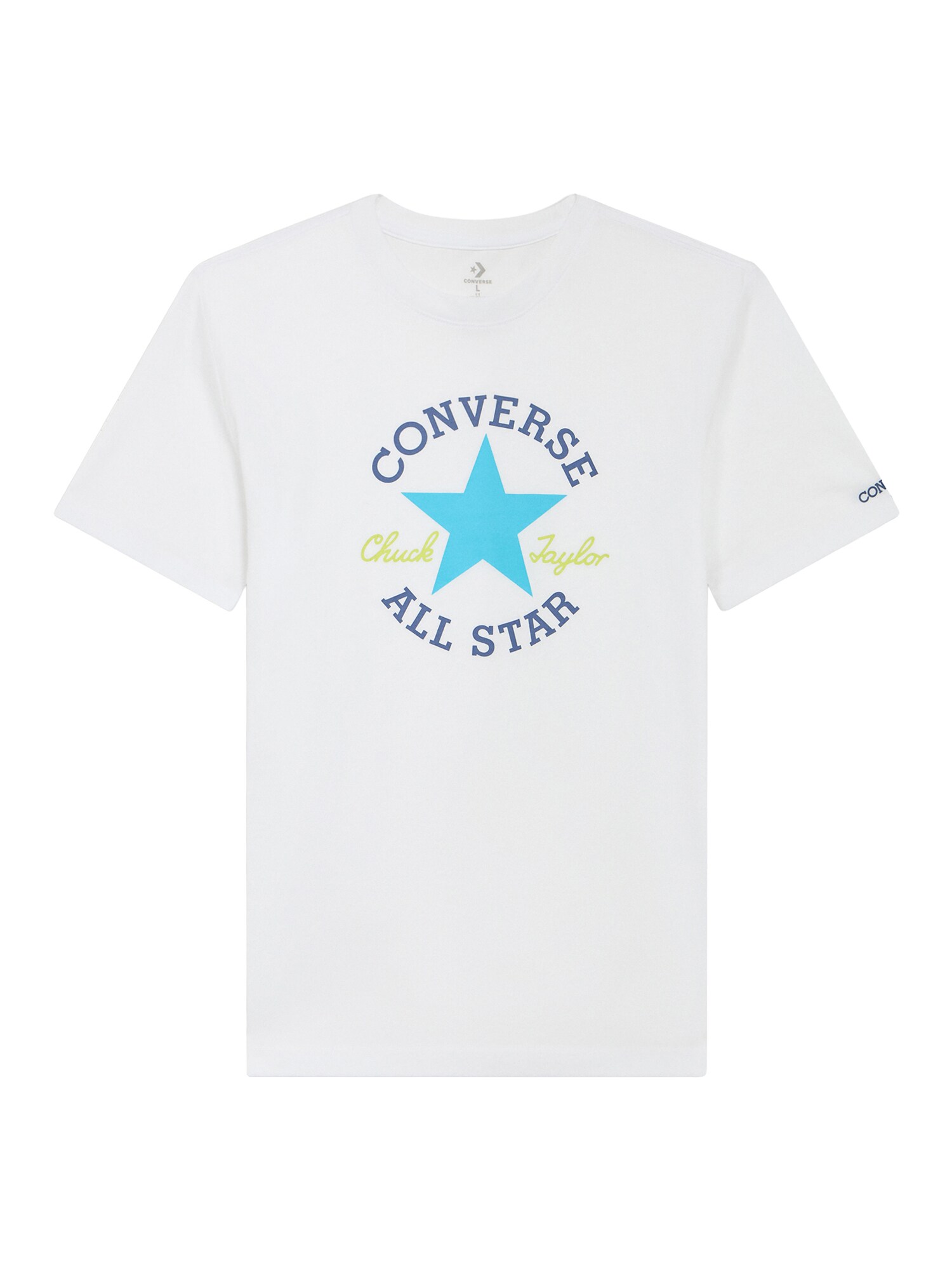 CONVERSE Tricou DISSECTED CHUCK  azur / albastru închis / verde deschis / alb