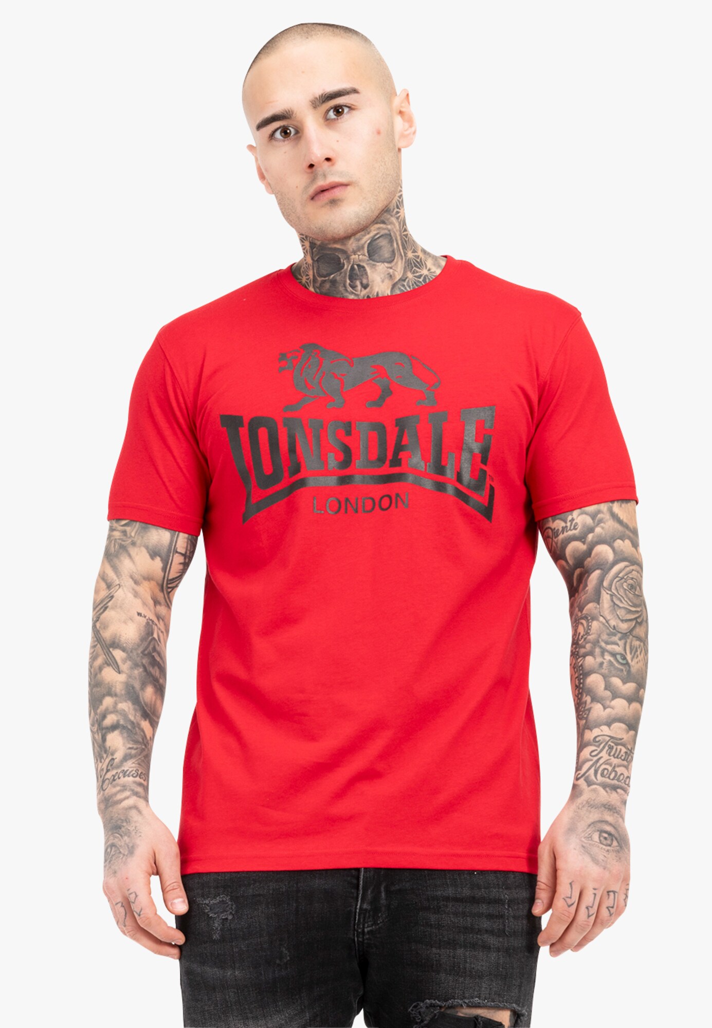 LONSDALE Póló  piros / fekete termék 2. képe