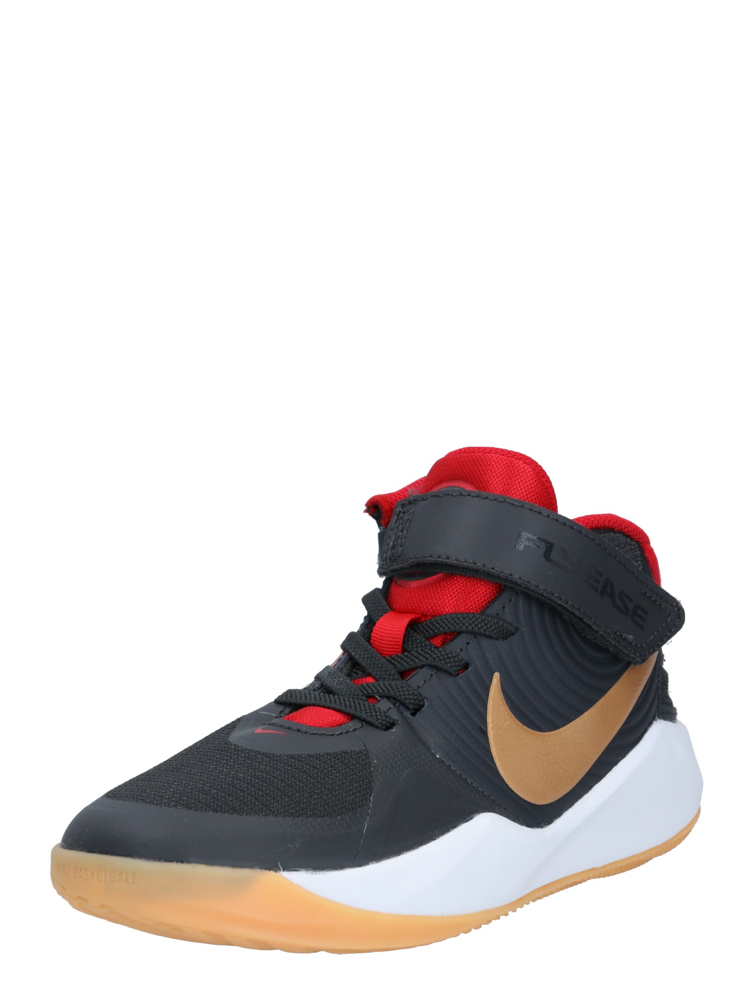 NIKE Sportiniai batai 'Team Hustle D 9 FlyEase'  balta / tamsiai pilka / auksas