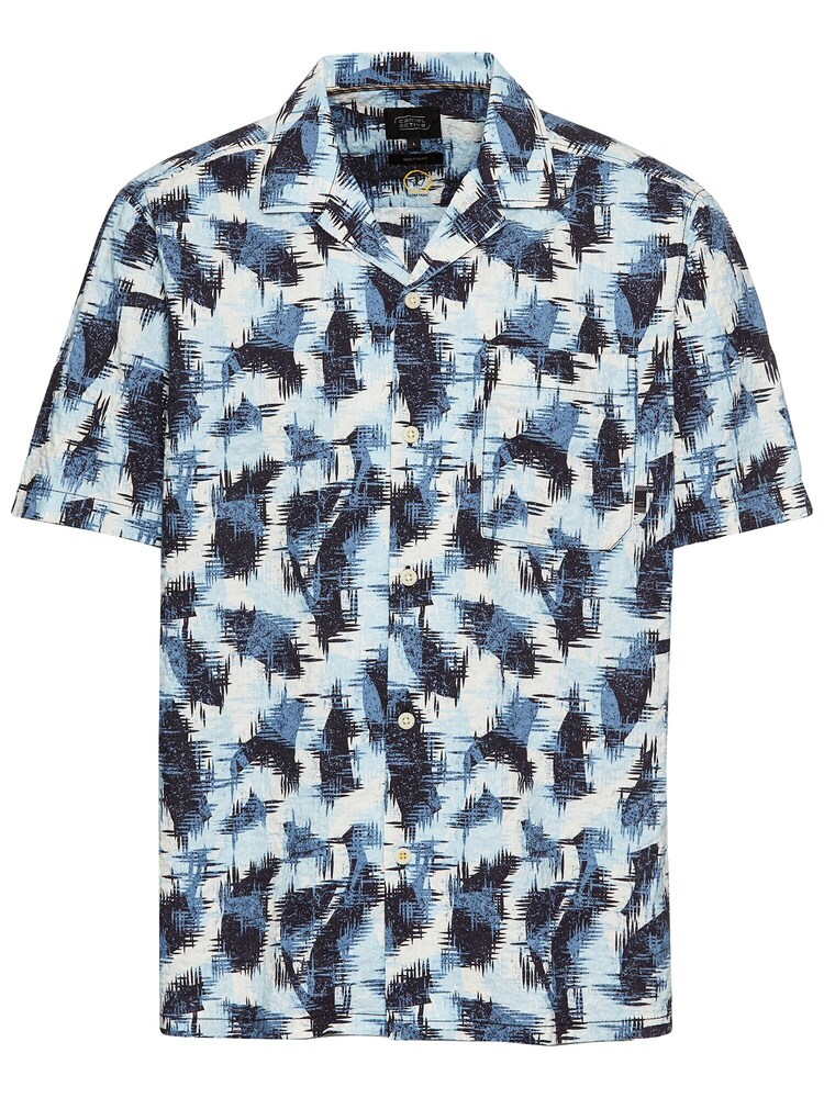 CAMEL ACTIVE Kurzarmhemd mit Resort-Kragen Herren Größe XL dunkelblau