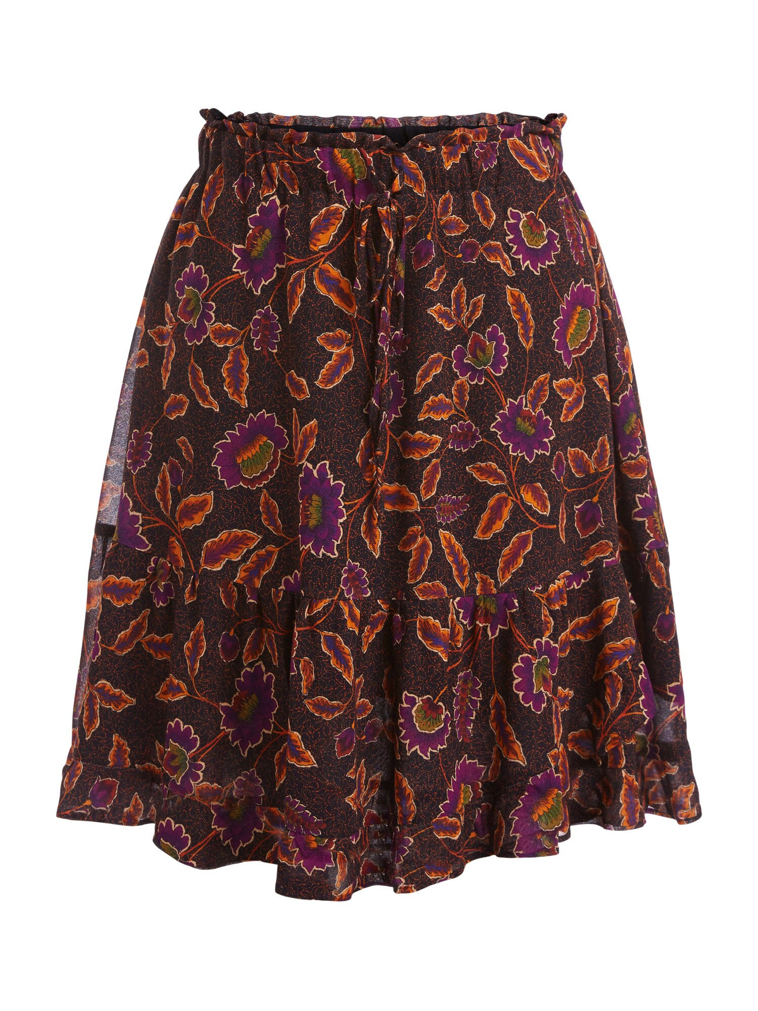 SET Sijonas  juoda / tamsiai violetinė / oranžinė