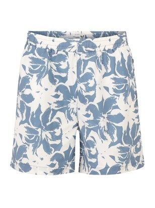 Fat Moose Zwemshorts ‘Ocean’ Smoky blue / Wit