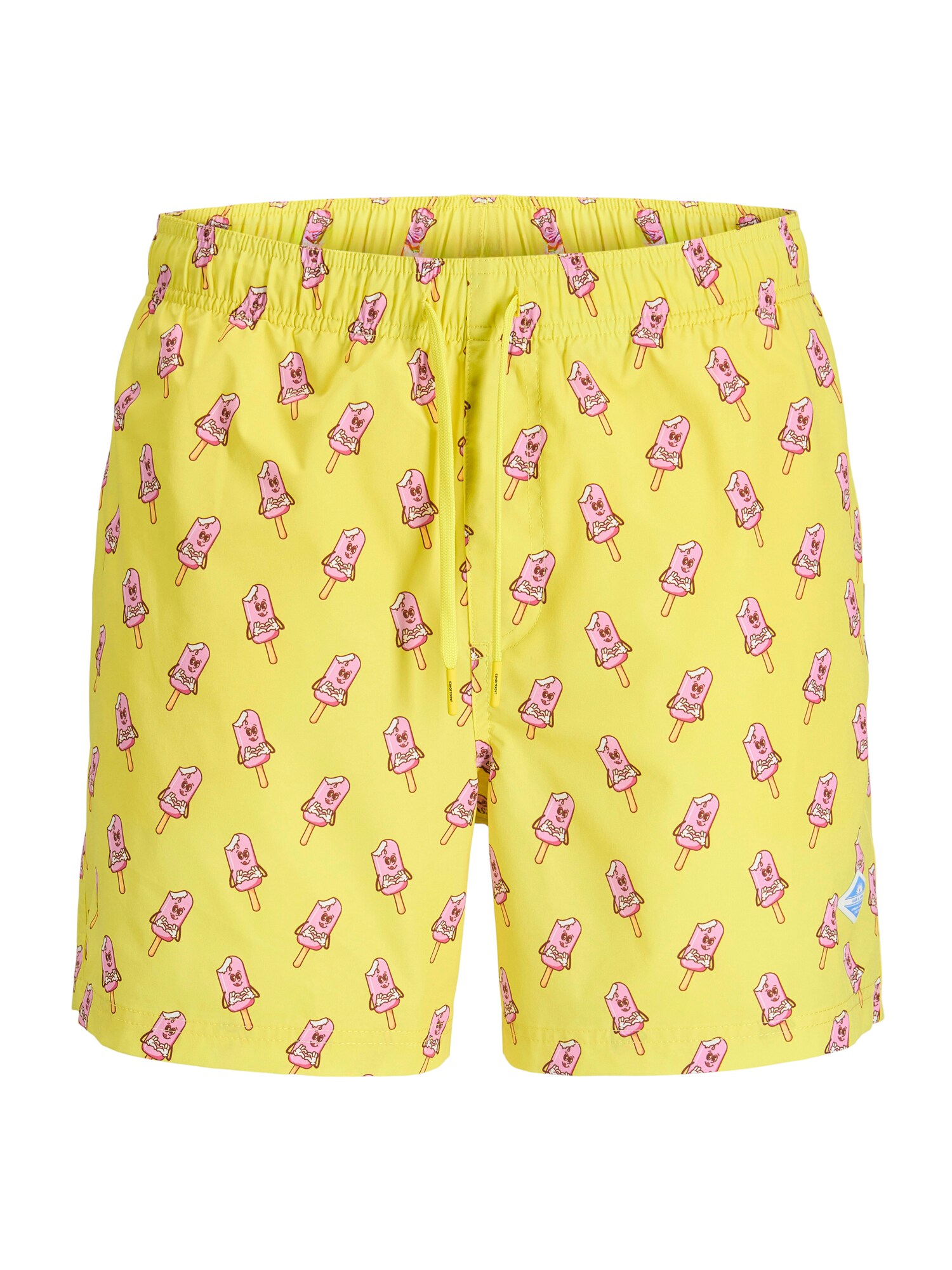 JACK & JONES Șorturi de baie 'JPSTMAUI'  ciocolatiu / galben lămâie / roz