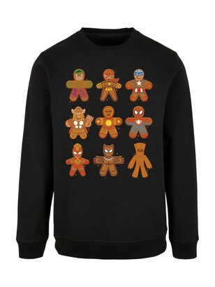 F4NT4STIC Sweatshirt ‘Marvel Universe Christmas Gingerbread Avengers’ Bruin / Rood / Zwart / Wit