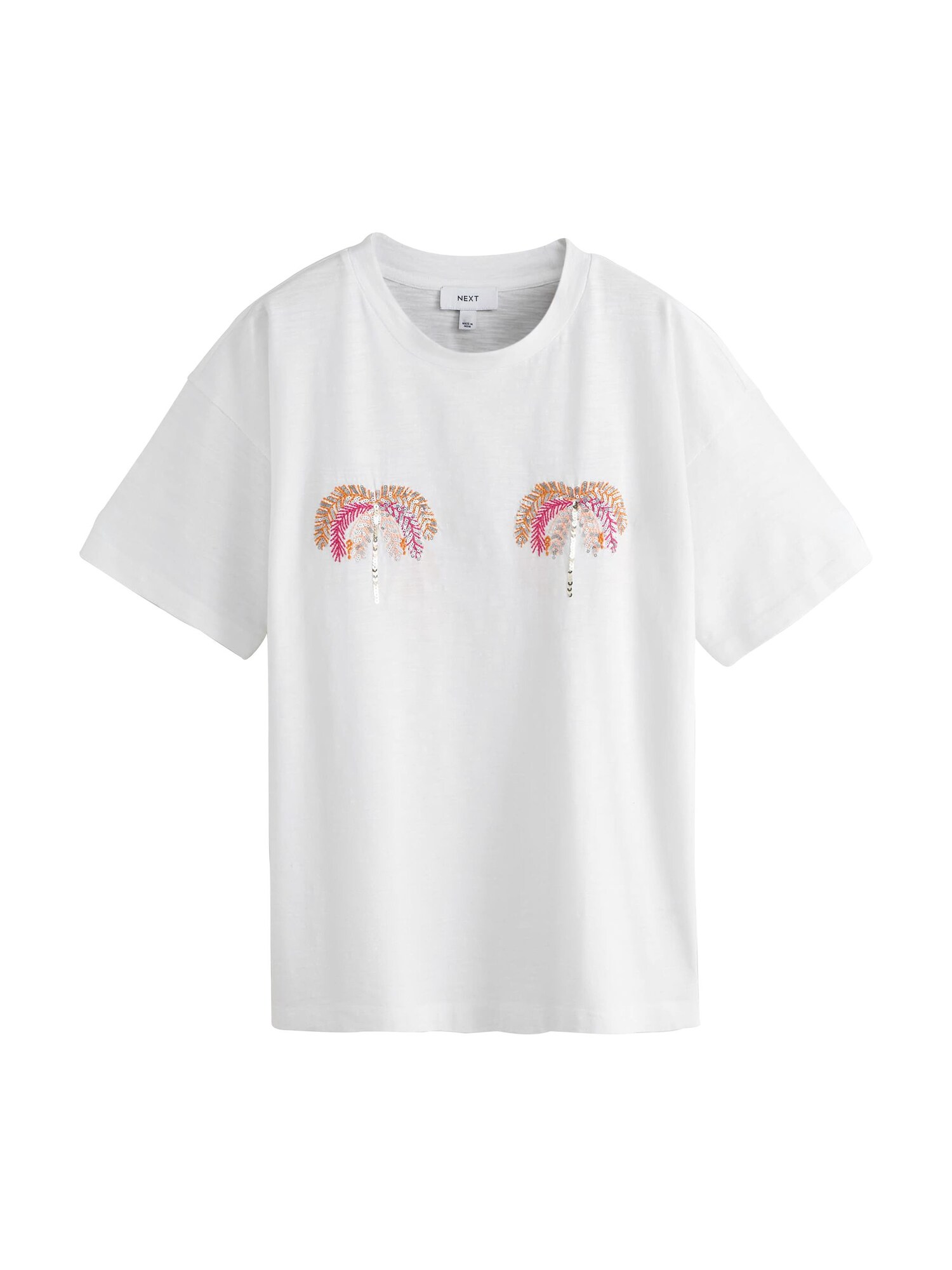 Next Camiseta  naranja / fucsia / plata / blanco
