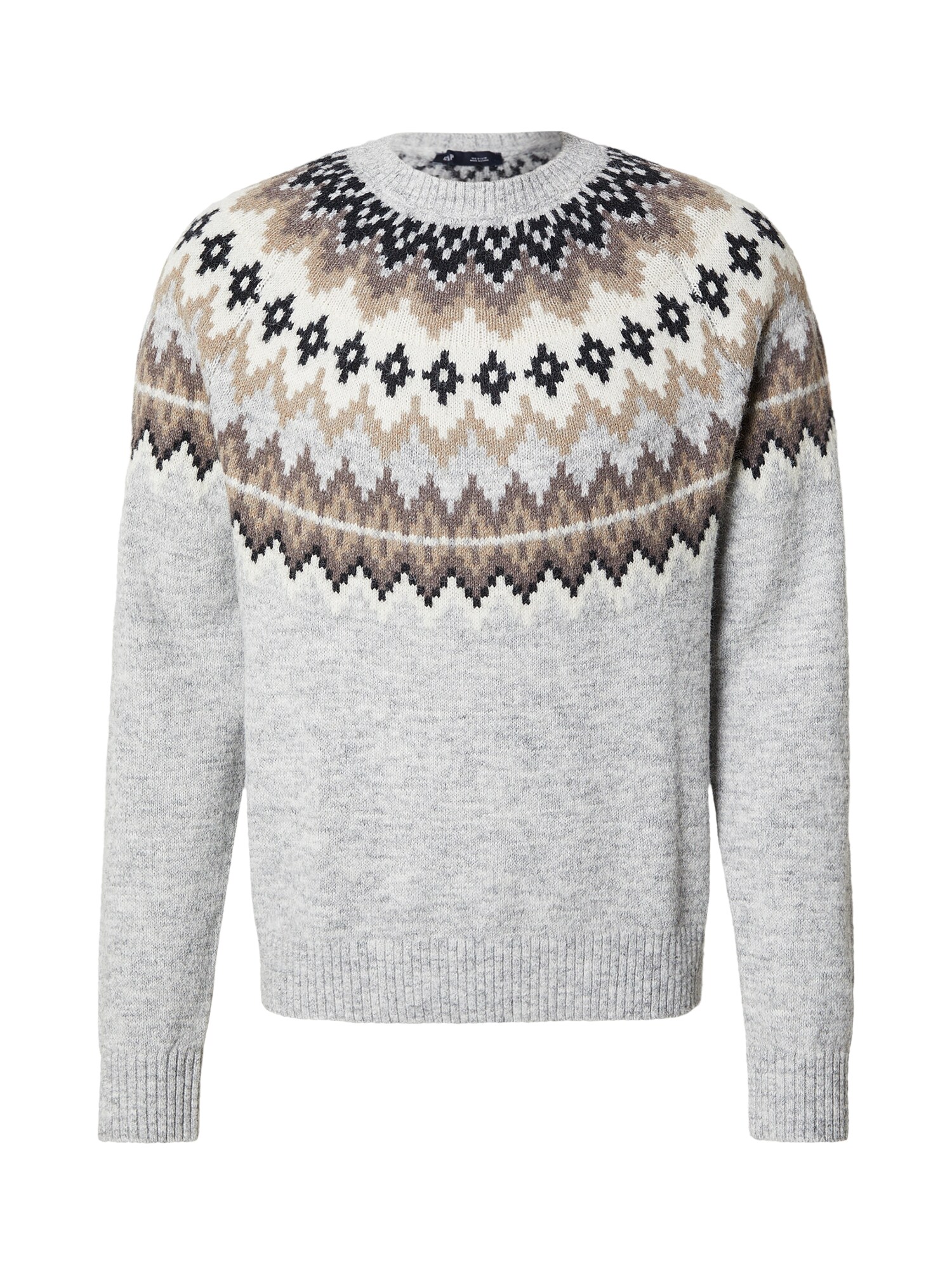 GAP Pulover FAIR ISLE YOKE  maro deschis / gri amestecat / negru