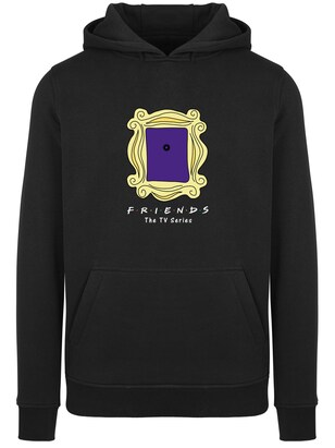 F4NT4STIC Sweatshirt ‘Friends Door Peephole’ Lichtgeel / Donkerlila / Zwart / Wit