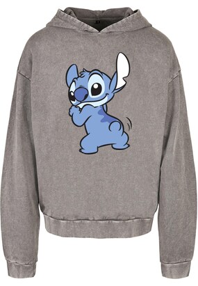 ABSOLUTE CULT Sweatshirt ‘Lilo And Stitch – Stitch Backside Breast’ Opaal / Grijs gemêleerd / Wit