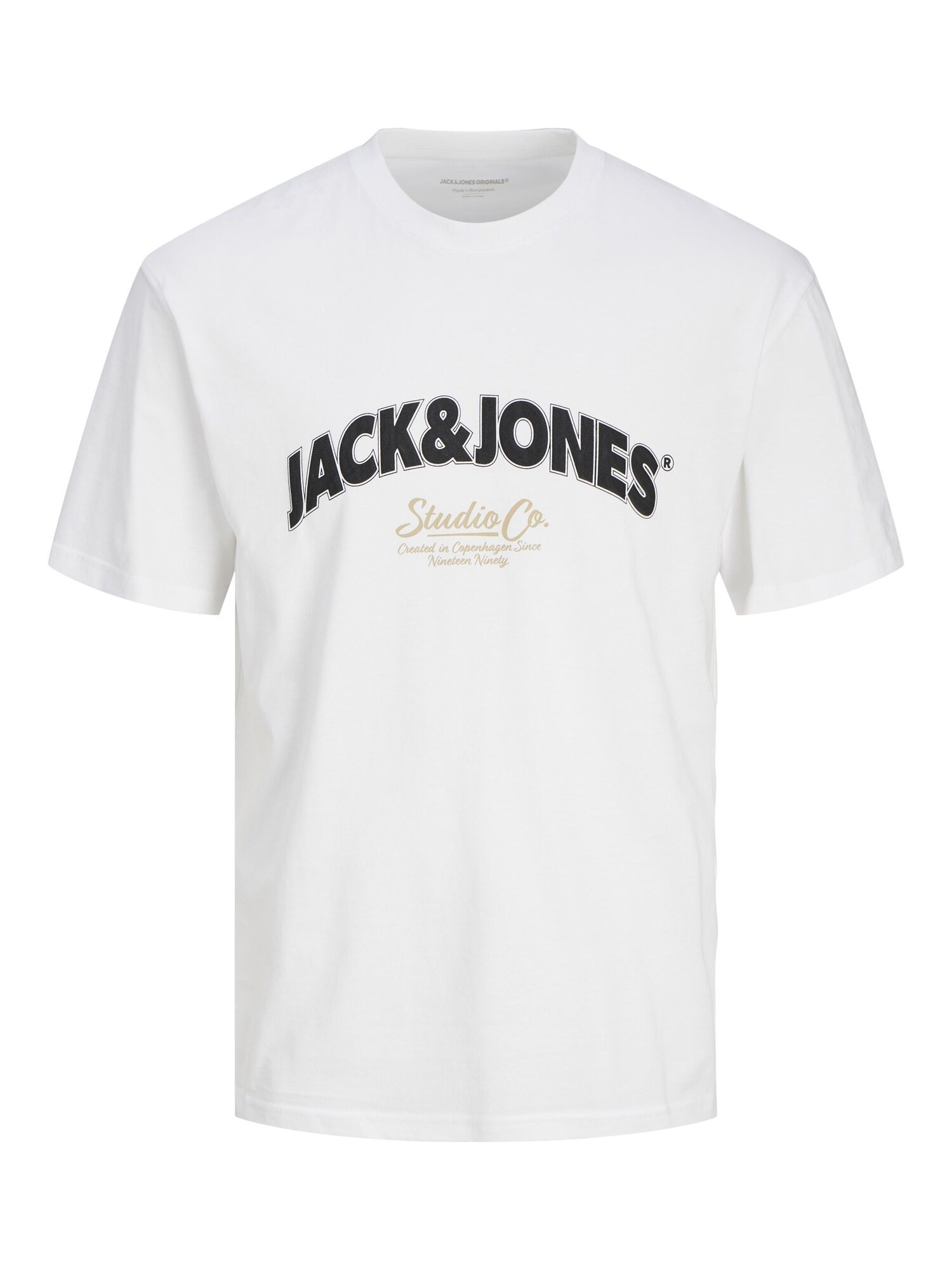 JACK & JONES Tričko 'JORBRONX'  béžová / čierna / biela