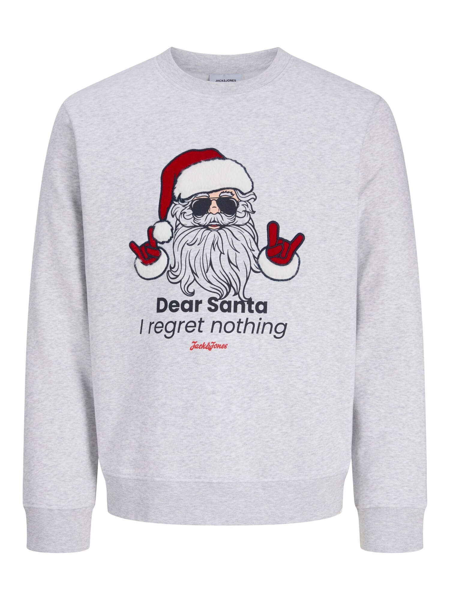 JACK & JONES Sweater majica 'JJXmas Fun' crvena / crna / bijela melange