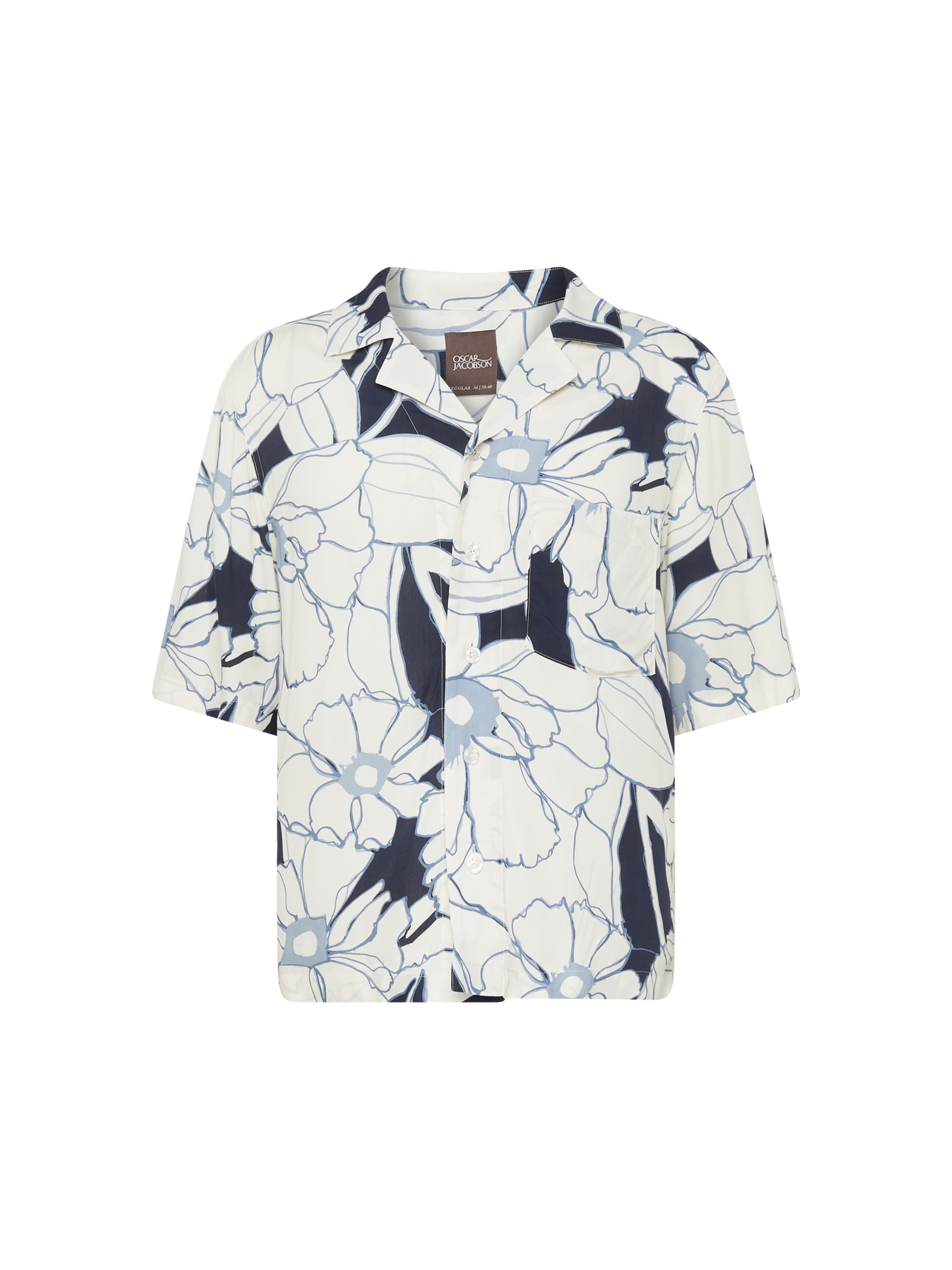 Oscar Jacobson Camisa  navy / opal / branco