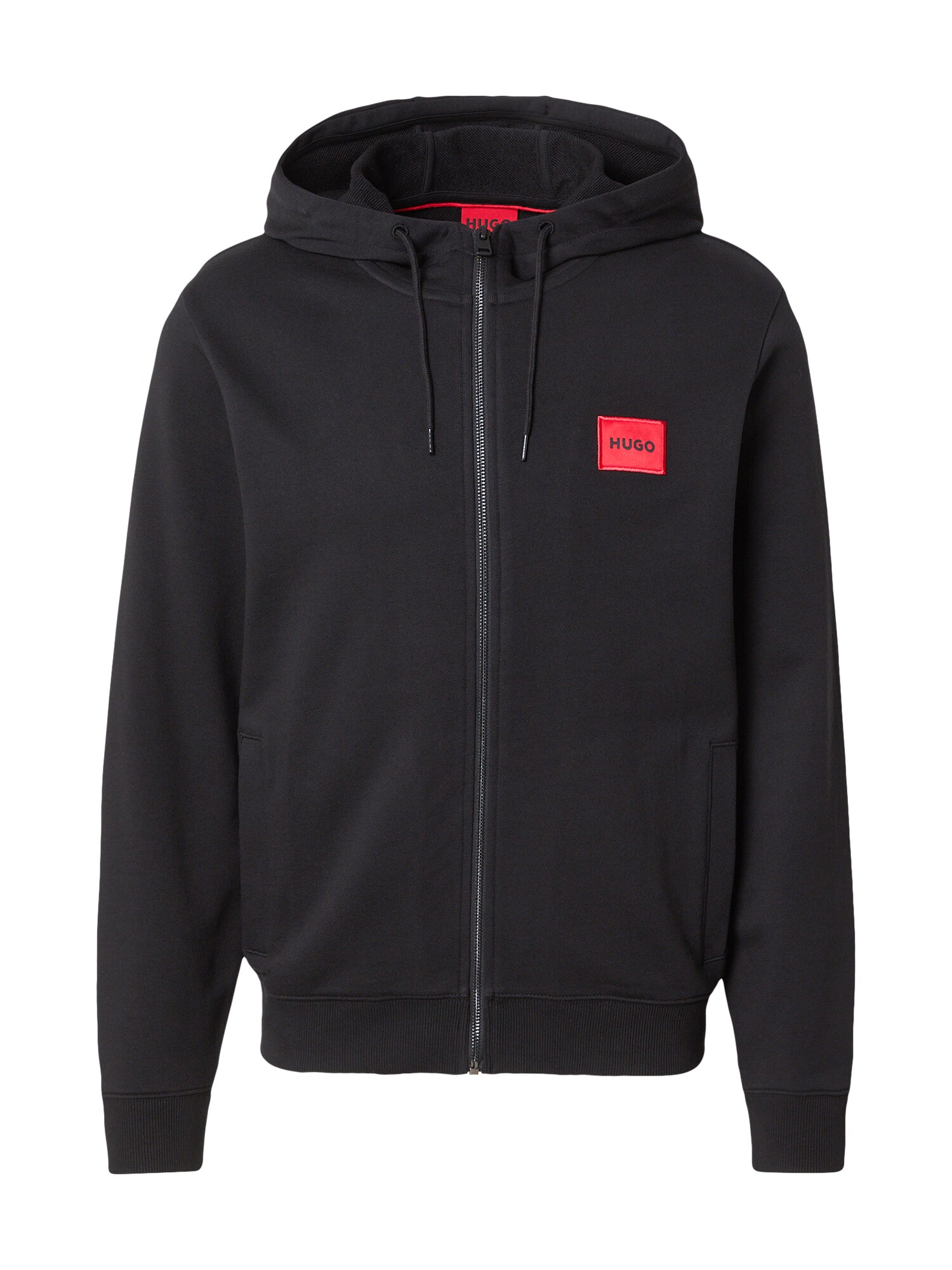 HUGO Sweatjacke 'Daple' rot / schwarz