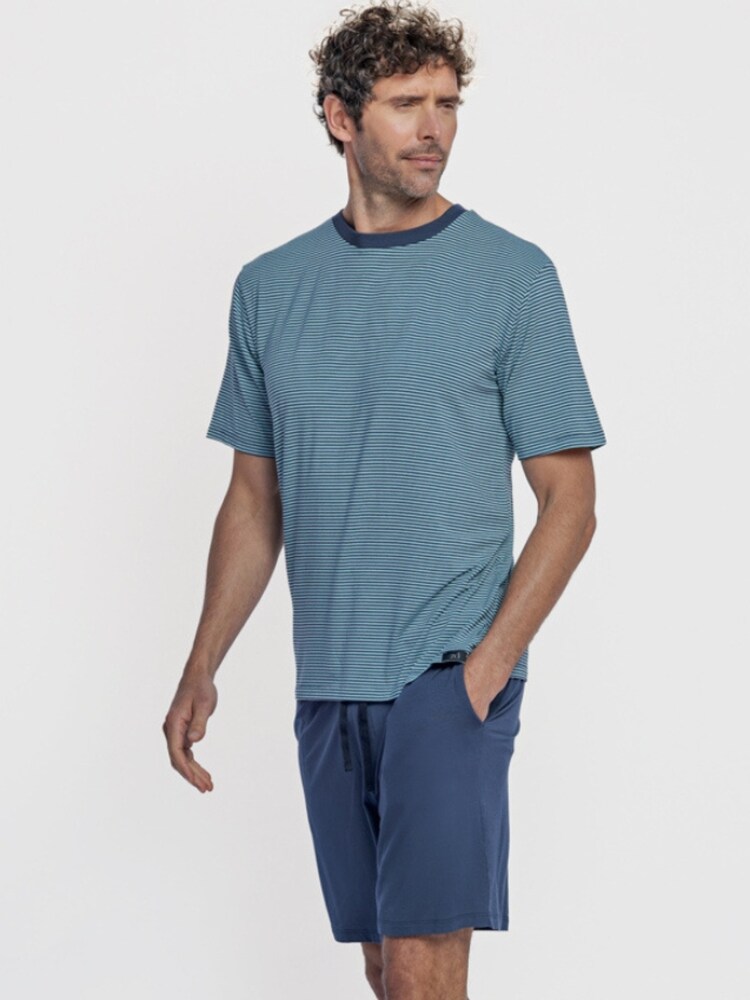 zd ZERO DEFECTS Pyjama kurz 'Short modal Zeus blue pyjamas set' Herren Größe XL blau