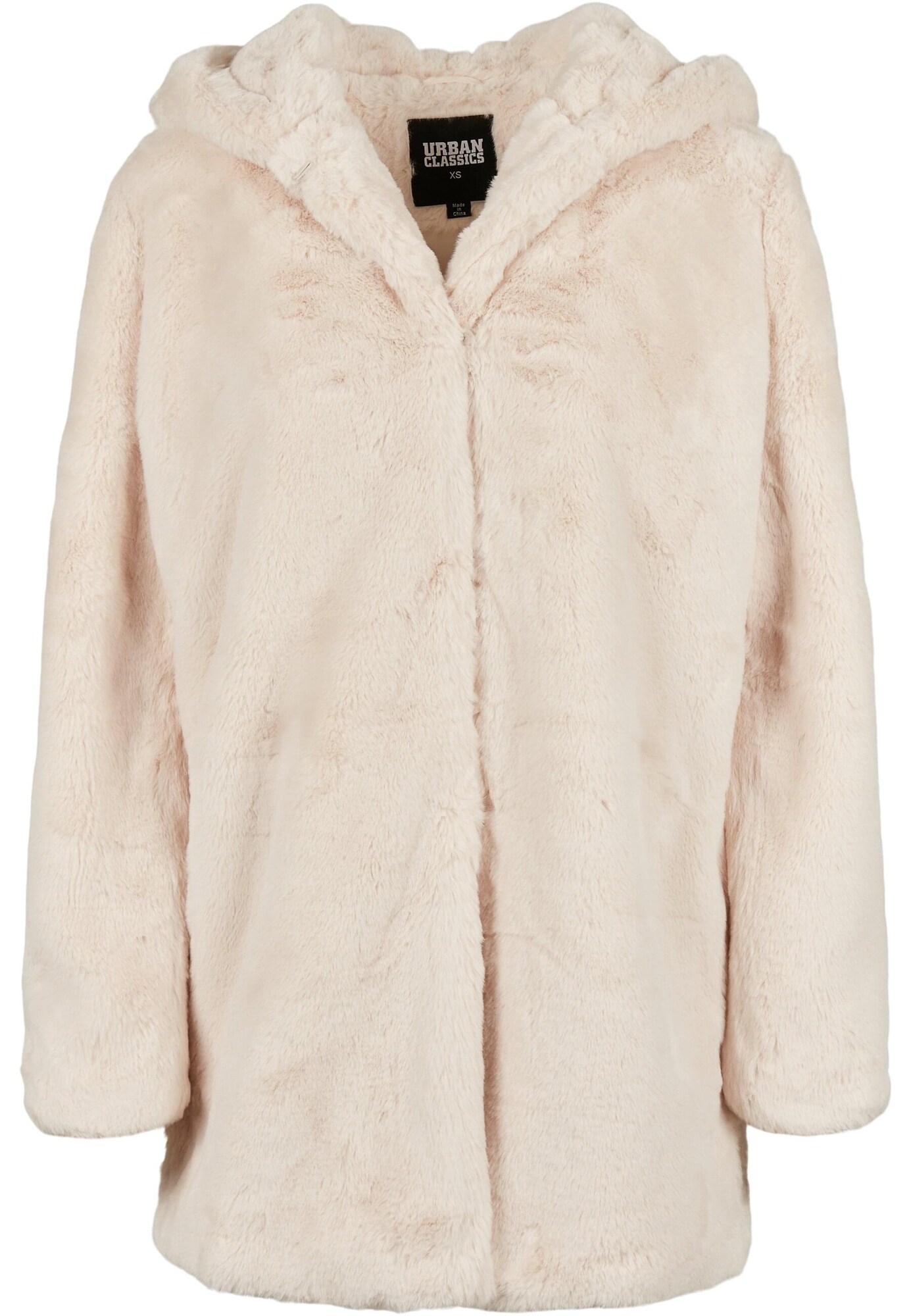 Urban Classics Palton de primăvară-toamnă  Ladies Hooded Teddy Coat   alb murdar