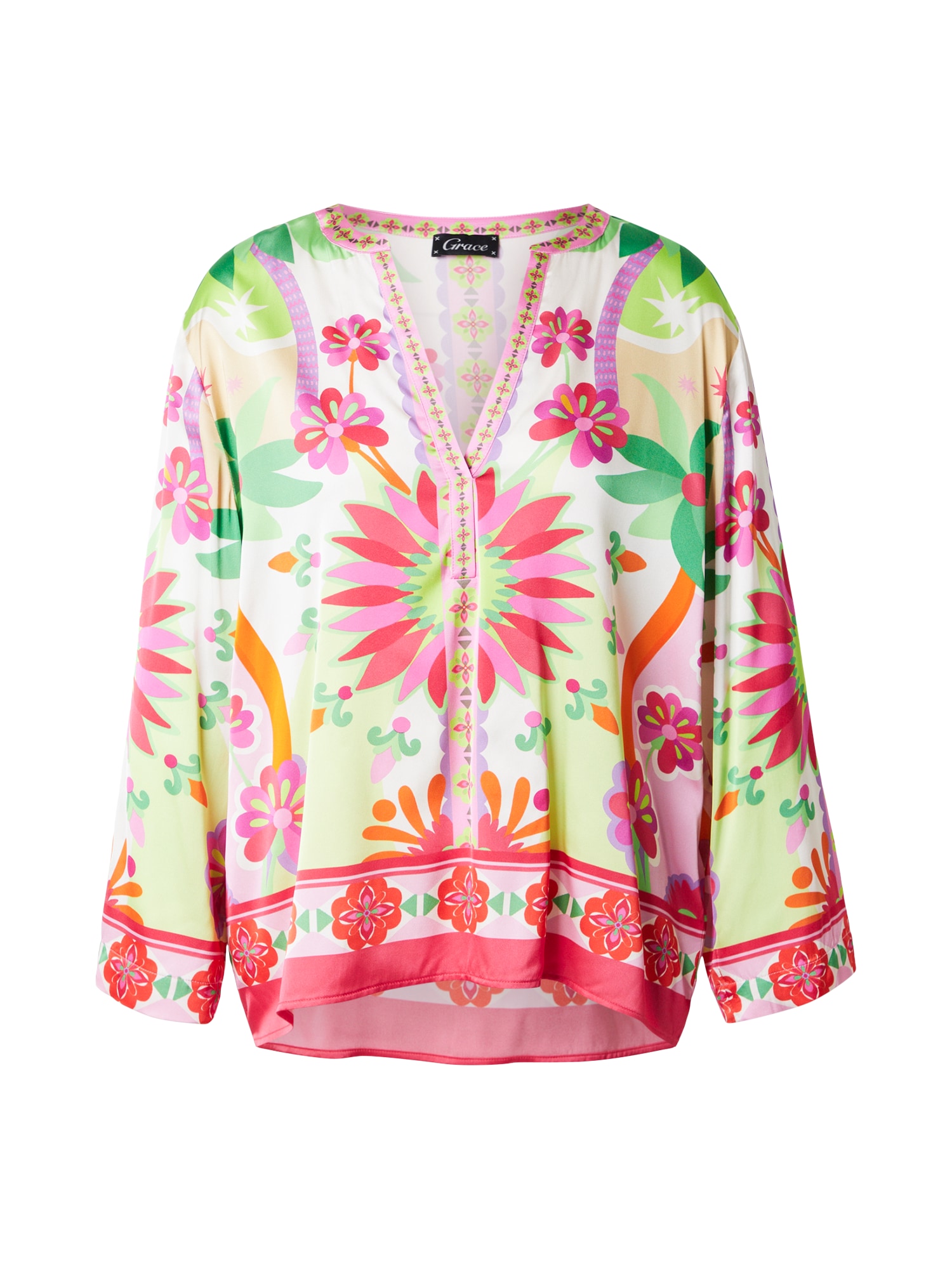 Grace Blusa  verde claro / naranja / magenta / rosé