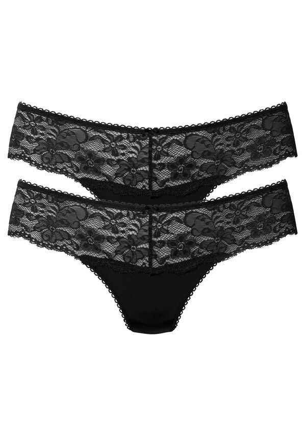 NUANCE, String bugyik 'Thong 2pack', fekete, 3 kép a 5 közül