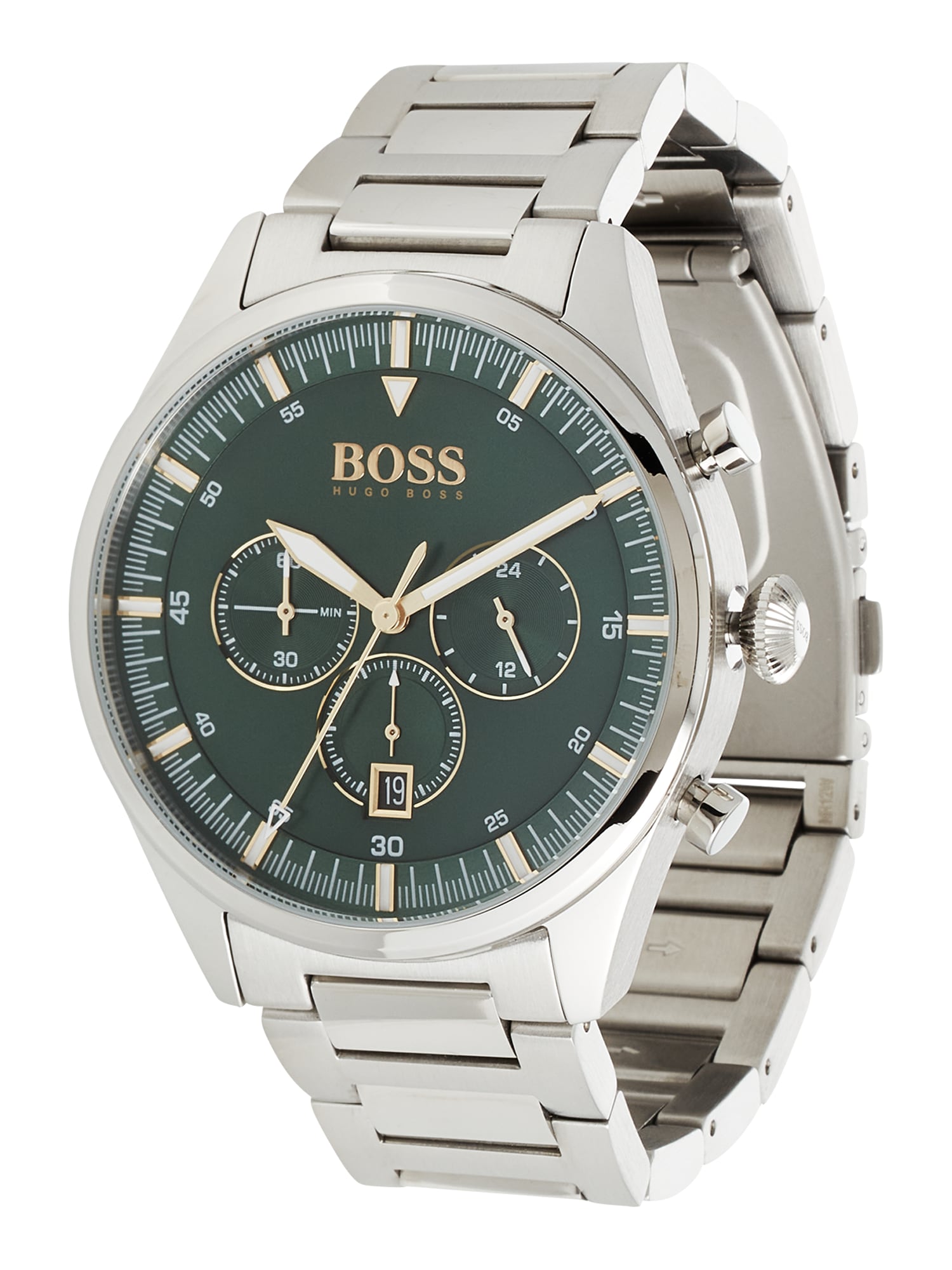 BOSS Black Analoginis (įprasto dizaino) laikrodis sidabrinė / tamsiai žalia / auksas