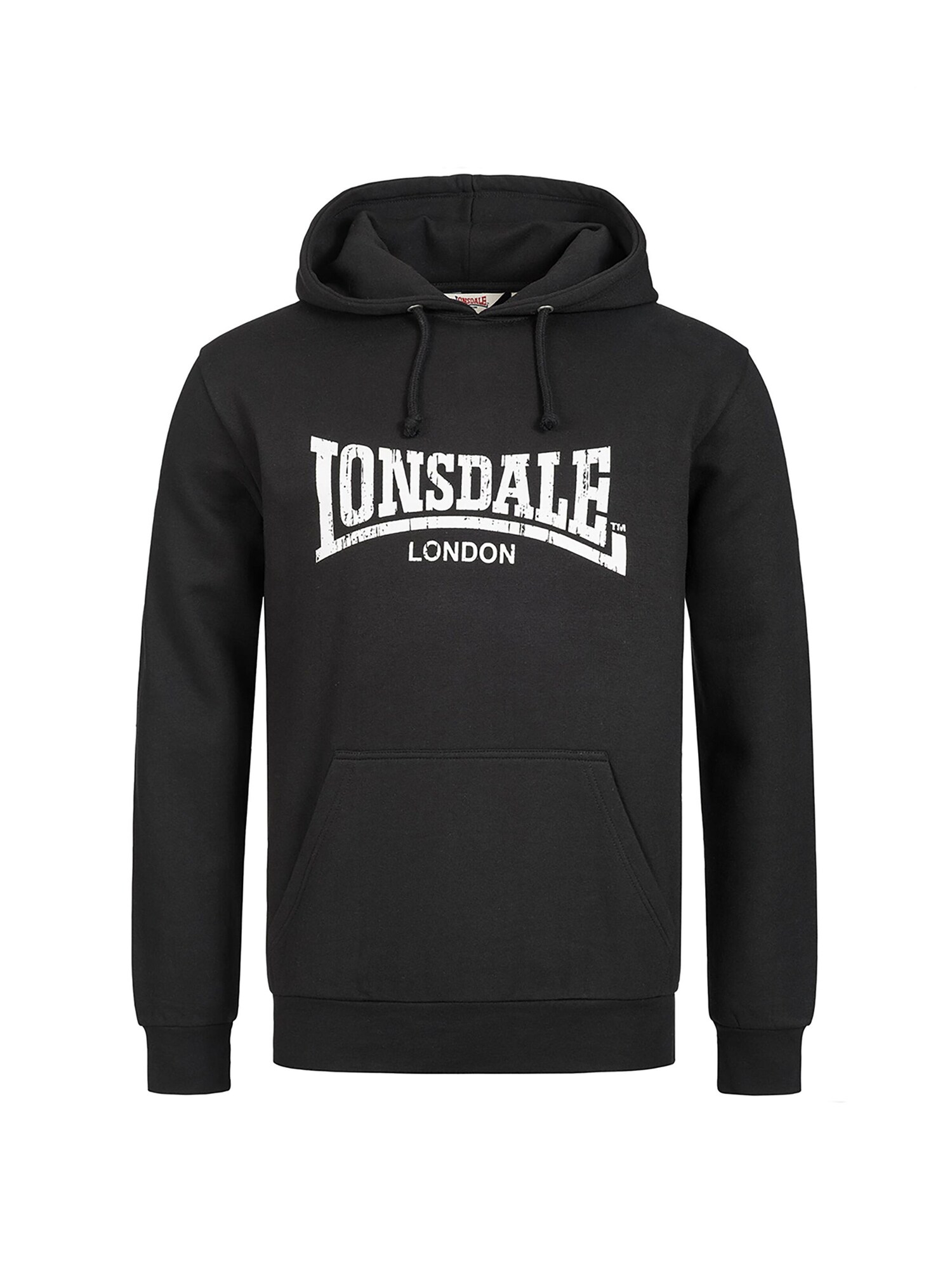LONSDALE Bluză de molton 'Wolterton'  negru / alb