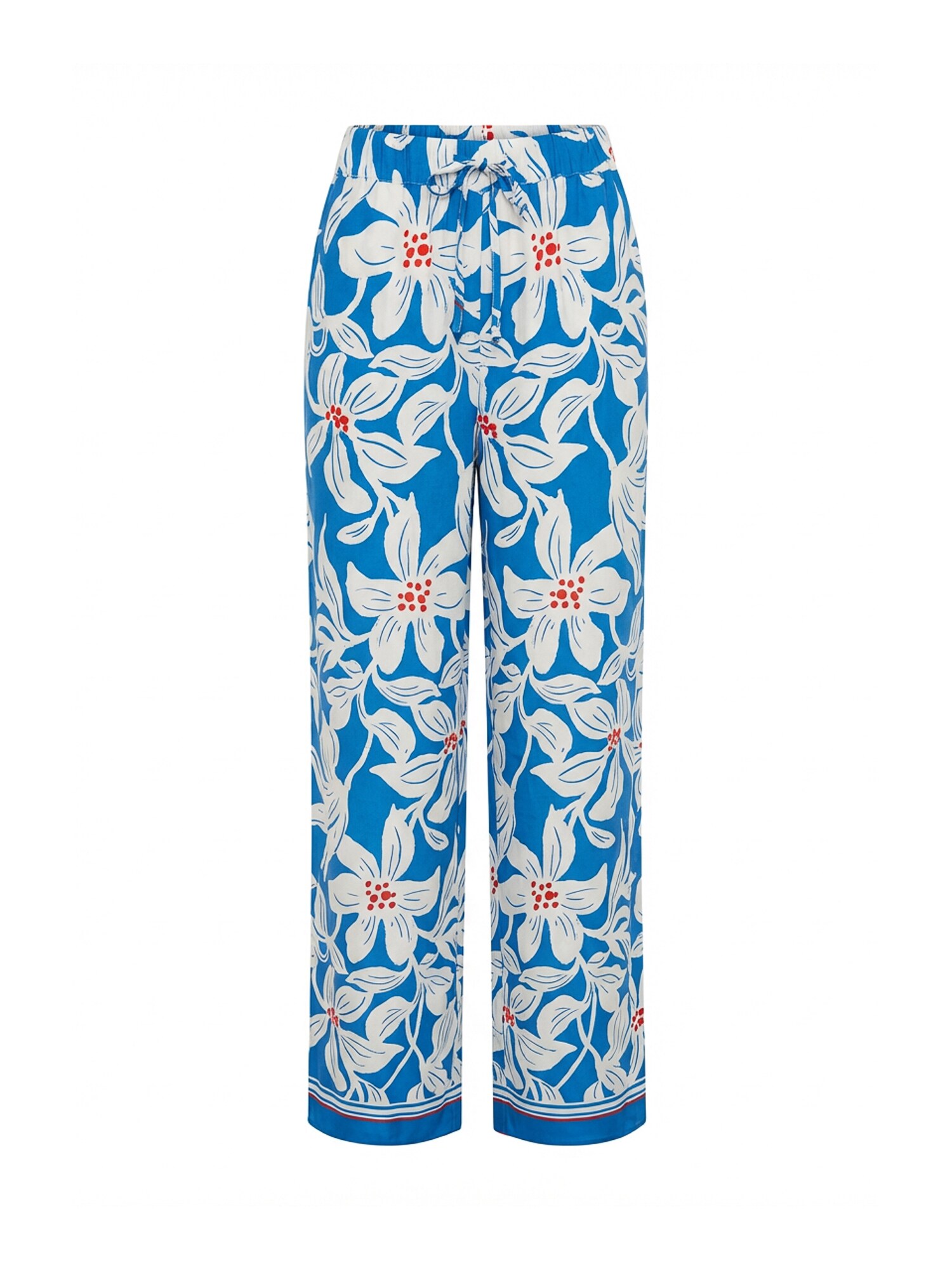 Guido Maria Kretschmer Curvy Pantaloni 'Rylie'  albastru / portocaliu homar / alb