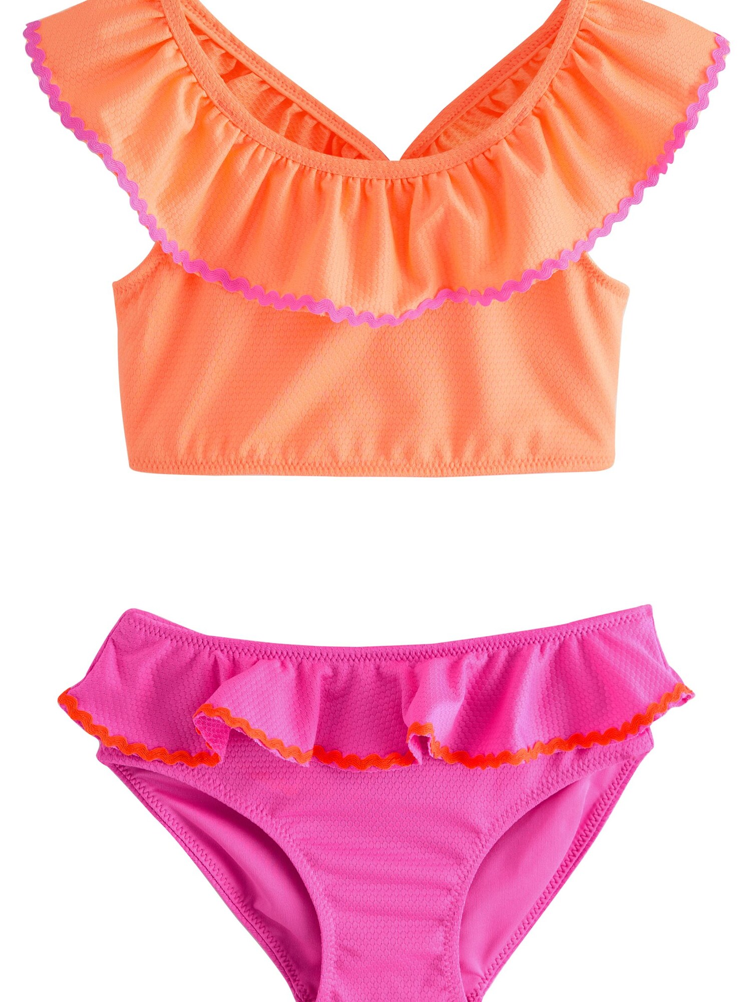 Next Costum de baie două piese  portocaliu / roz / roșu