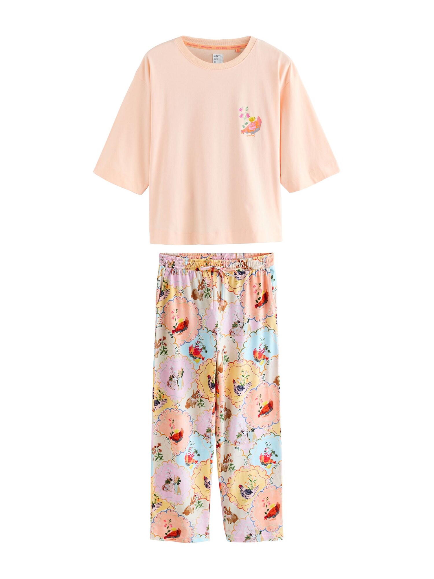 Next Pijama  albastru deschis / galben / portocaliu / portocaliu caisă