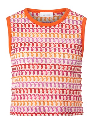 Rich & Royal Gebreide top Lichtlila / Oranje / Rood / Wit