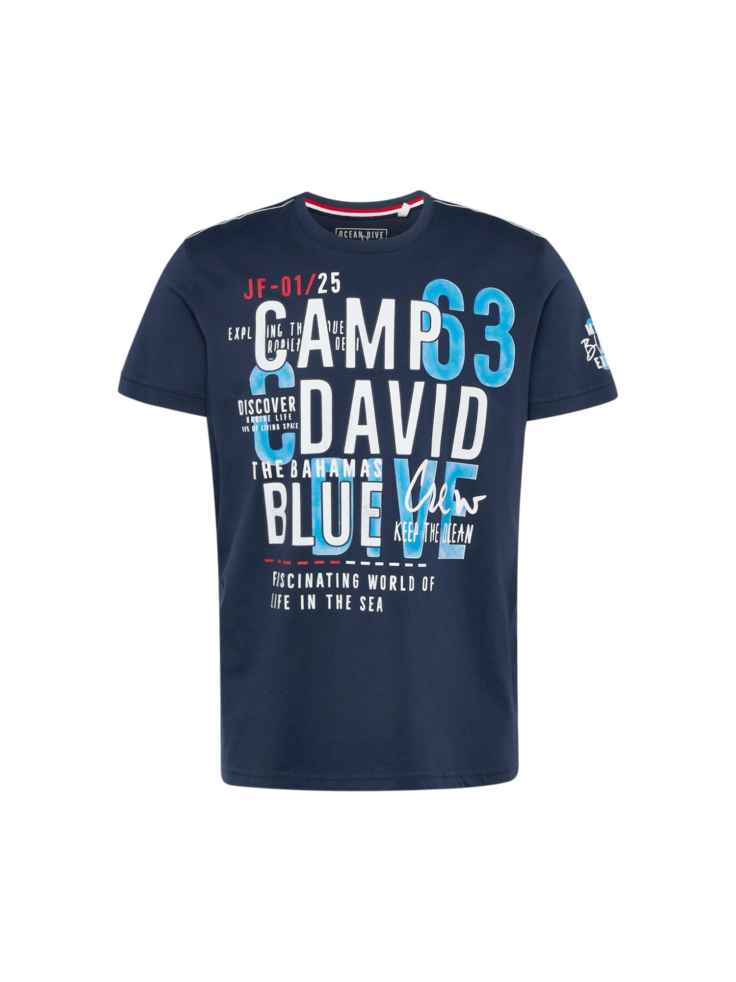 Мъже > Дрехи > Големи размери > Тениски CAMP DAVID Тениска  синьо / нейви синьо / червено / бяло
