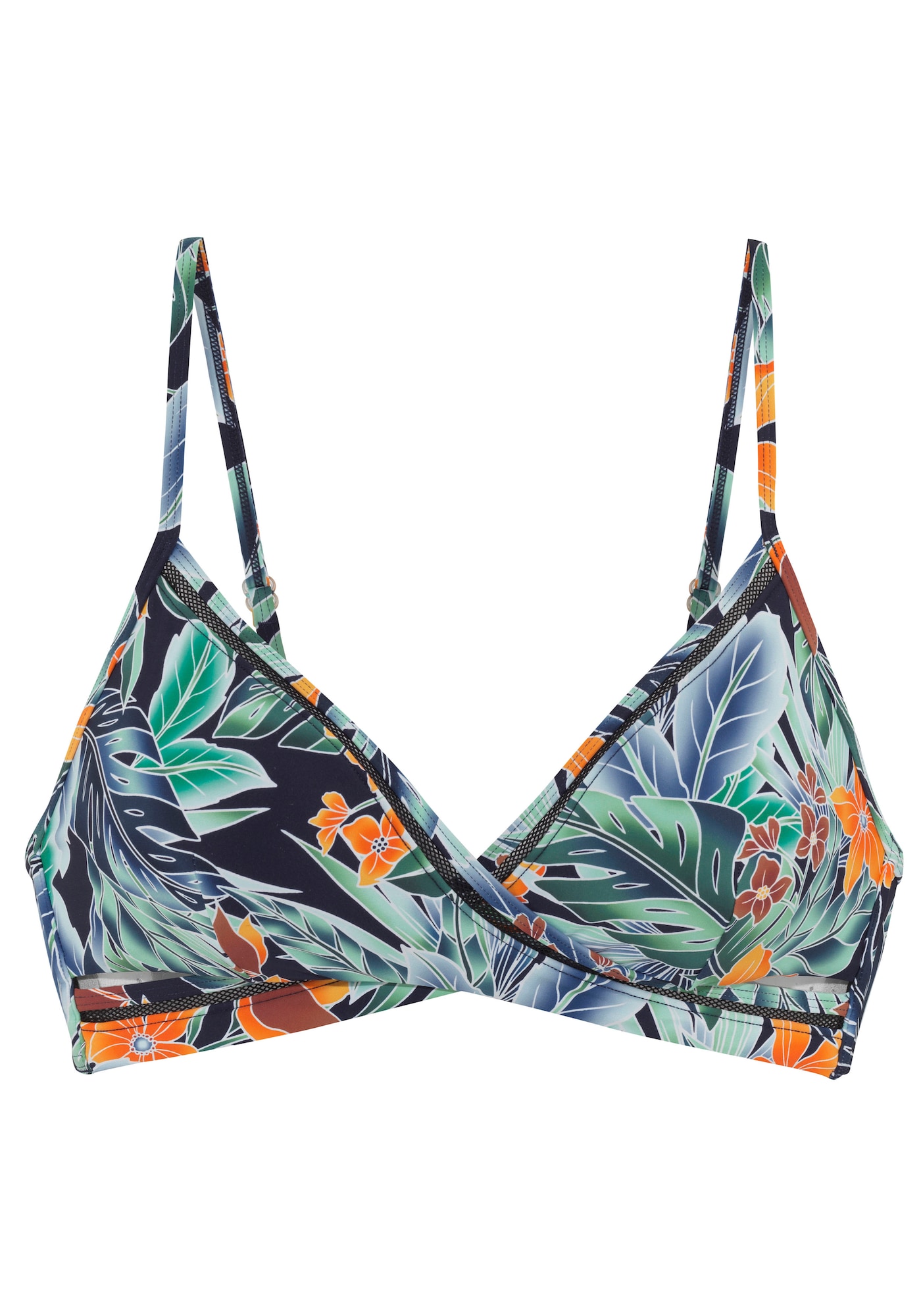 SUNSEEKER Top de bikini azul cian / azul oscuro / langosta / negro