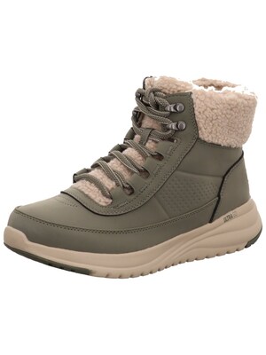 SKECHERS Botas con cordones 'Schnürstiefelette Damen 144756 OLV Kunststoff (Synthetik) in grün'  verde
