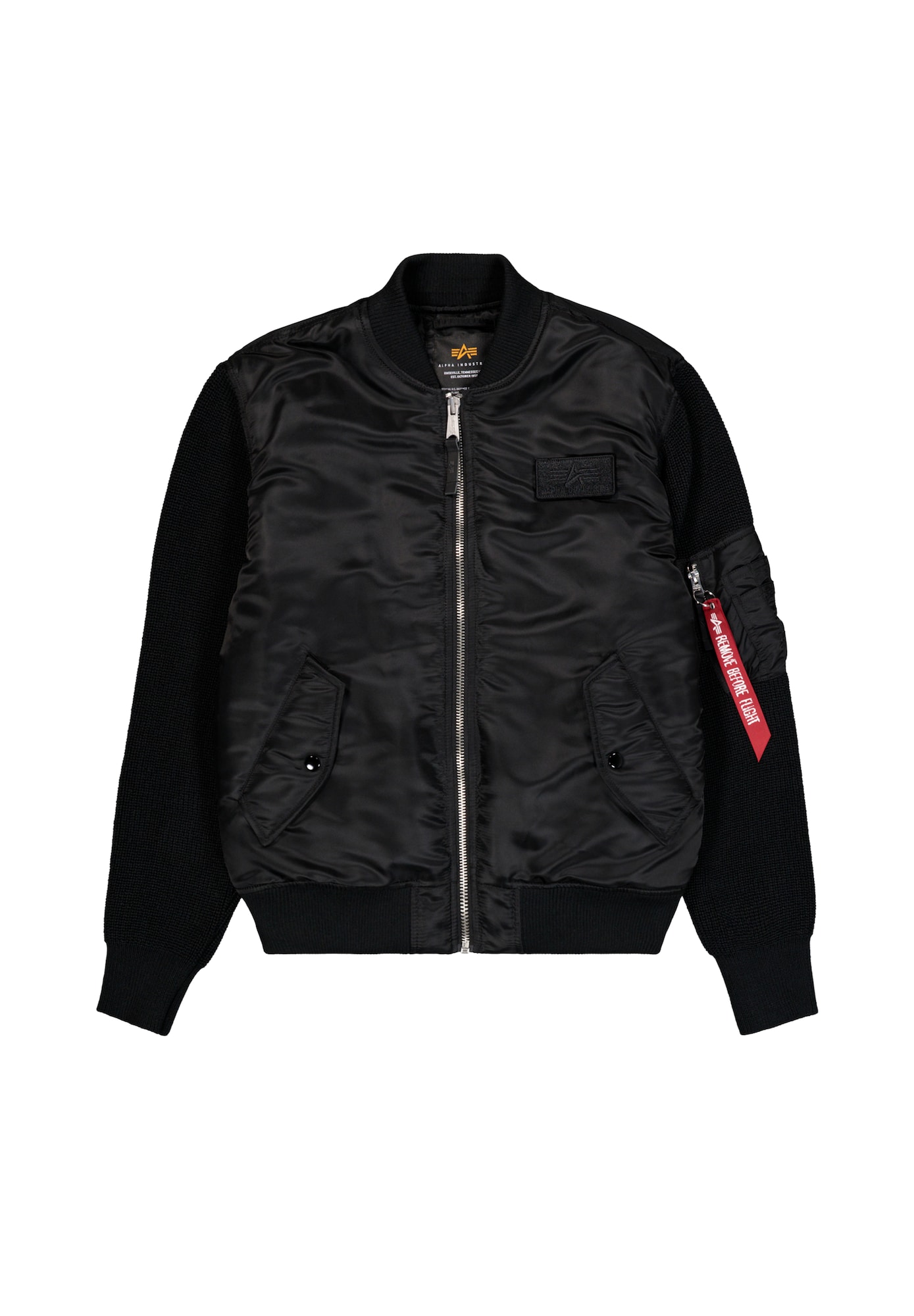 ALPHA INDUSTRIES Geacă de primăvară-toamnă MA-1 negru