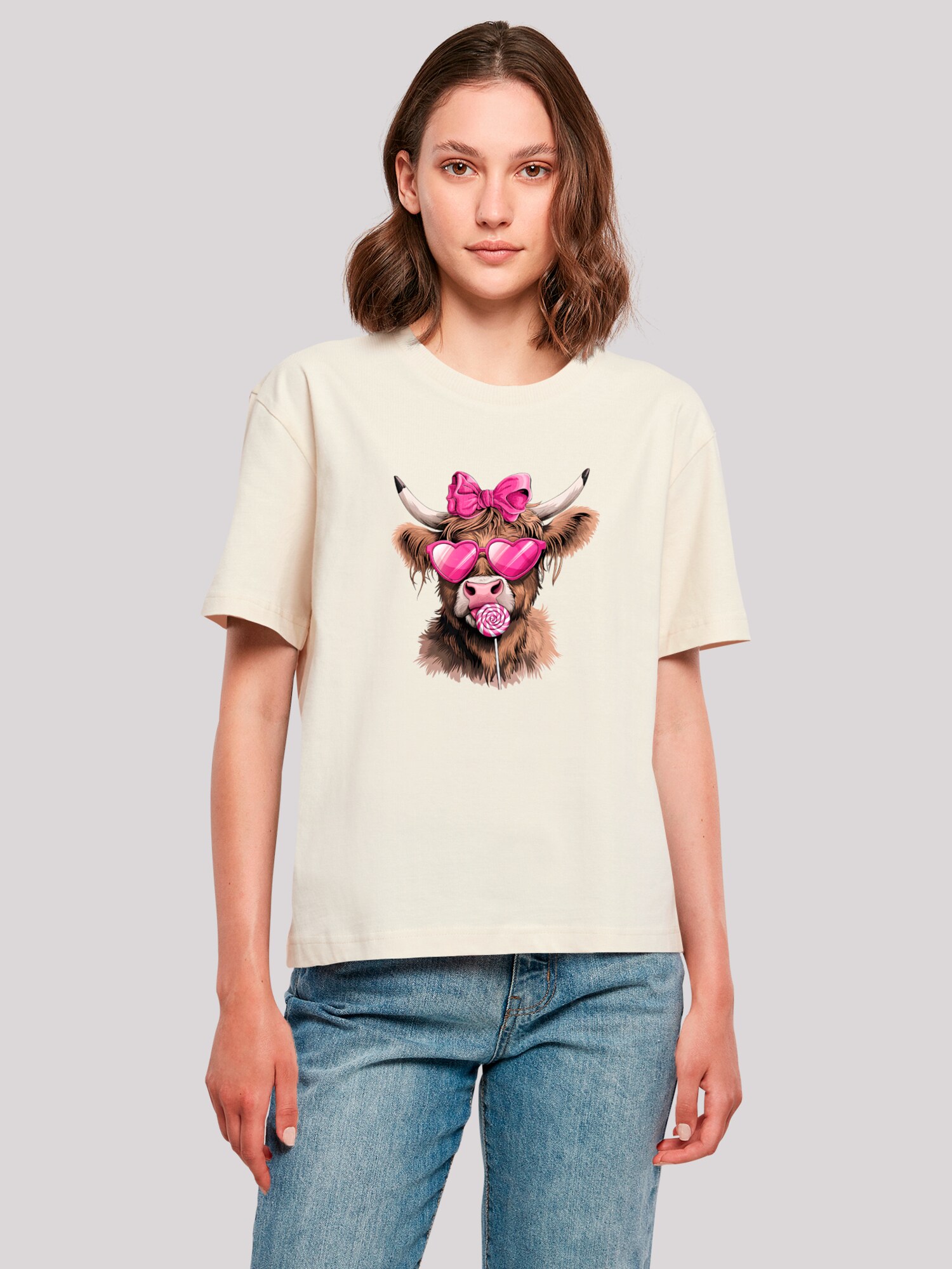 Thumbnail - F4NT4STIC T-Shirt Highland Cow Valentinstag Sonnenbrille