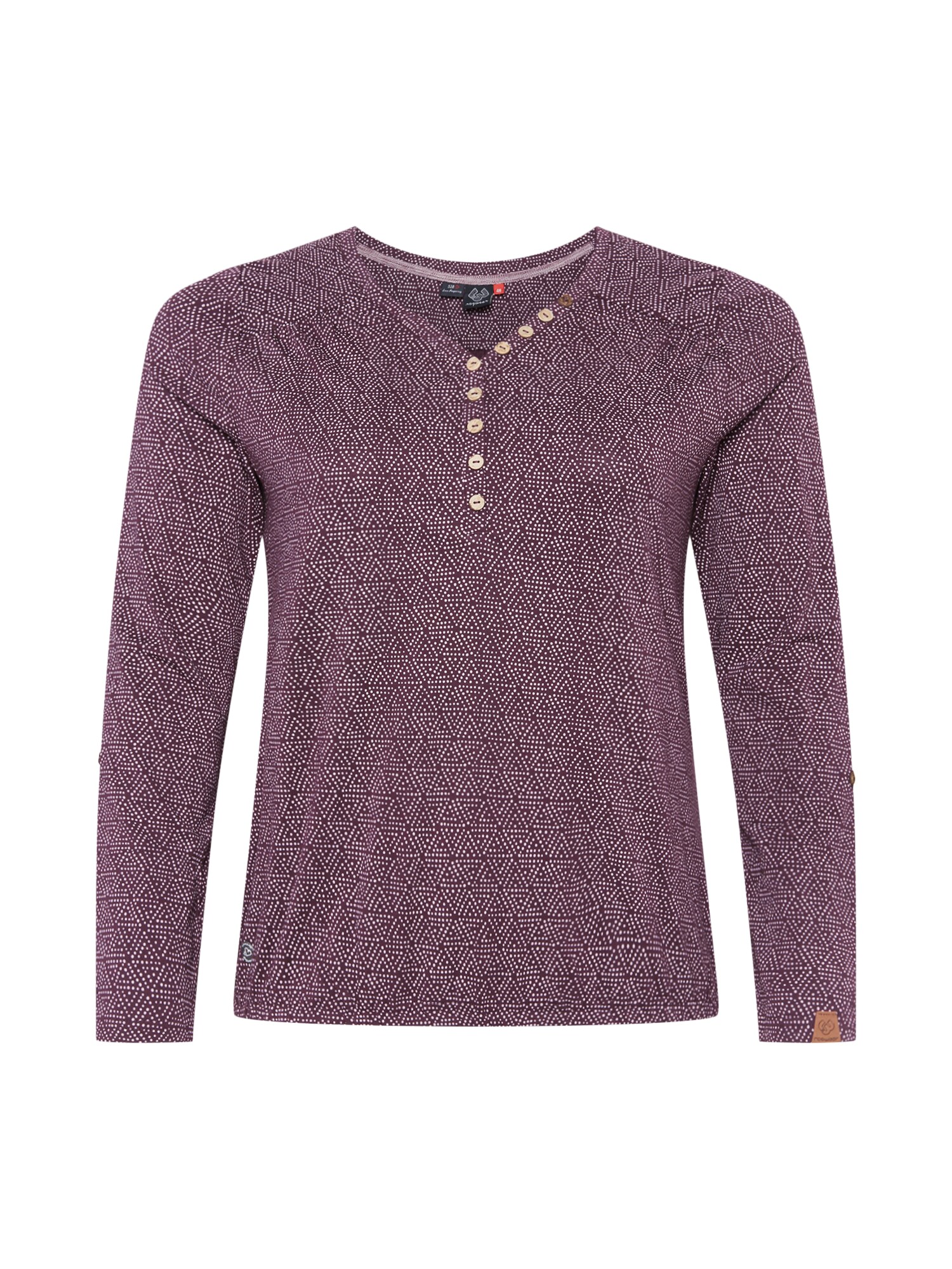 Ragwear Plus Marškinėliai 'PINCH'  vyno raudona spalva / balta / raudonai violetinė