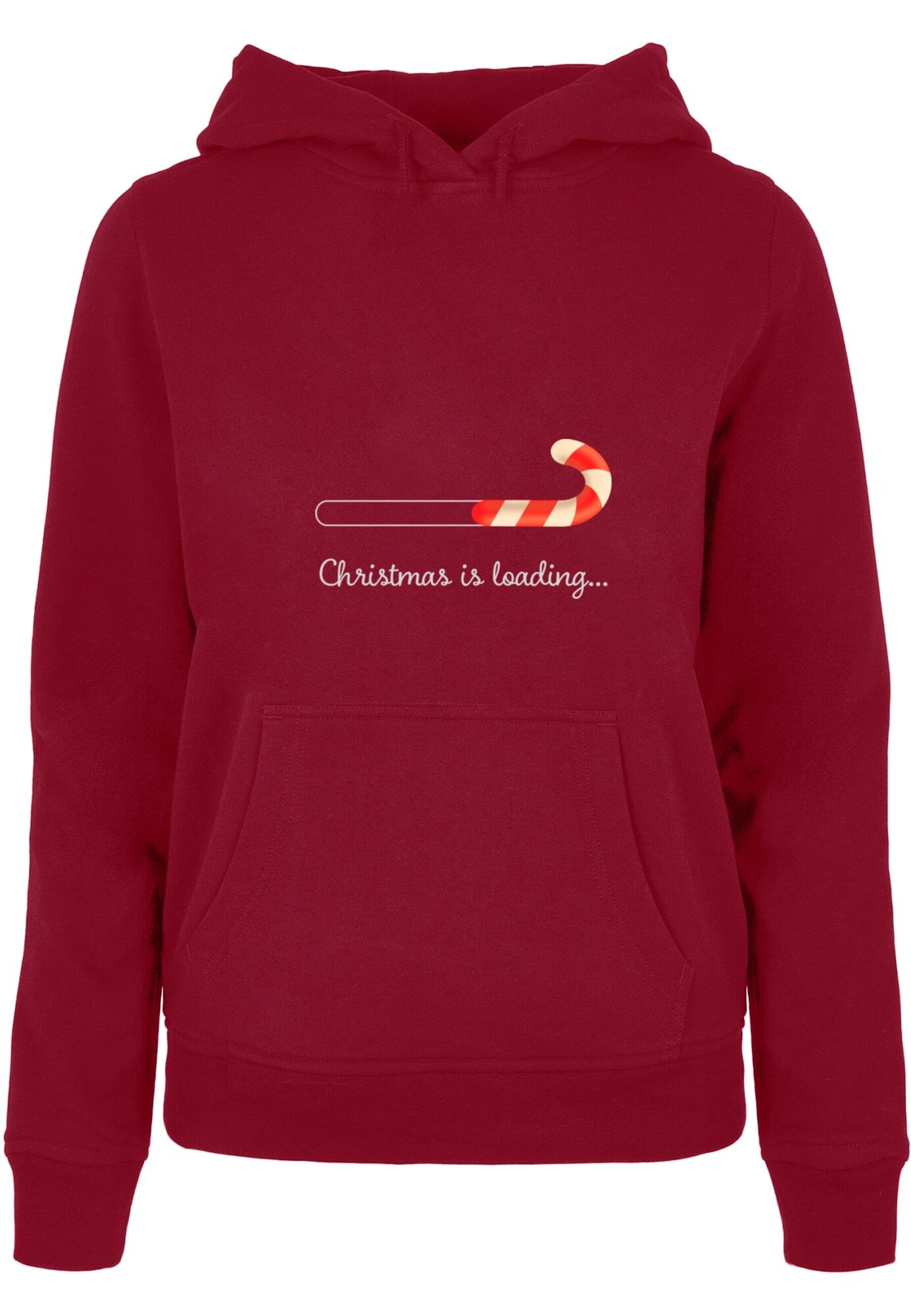 Merchcode Mikina 'Christmas Loading'  červená / burgundská / biela