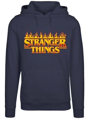 F4NT4STIC Sweatshirt ‘Stranger Things Netflix TV Series’ Donkerblauw / Geel / Oranje