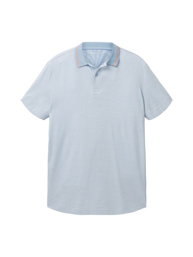 TOM TAILOR Poloshirt Herren Größe L hellblau / orange / naturweiß