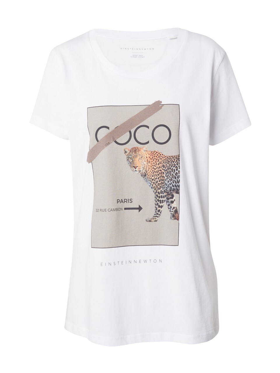 T-shirt taupe / orange / svart