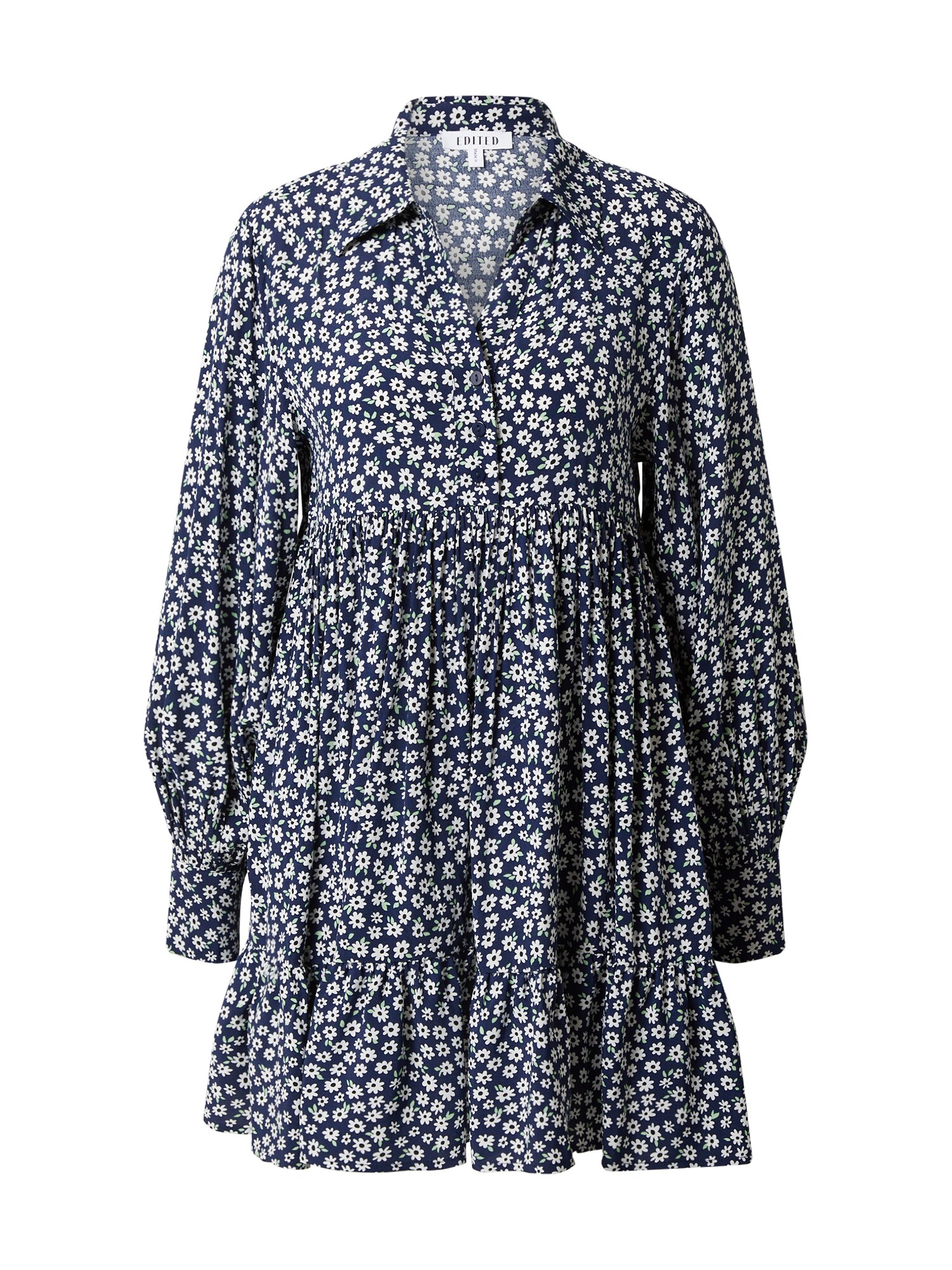 EDITED Rochie tip bluză Camella  albastru / alb