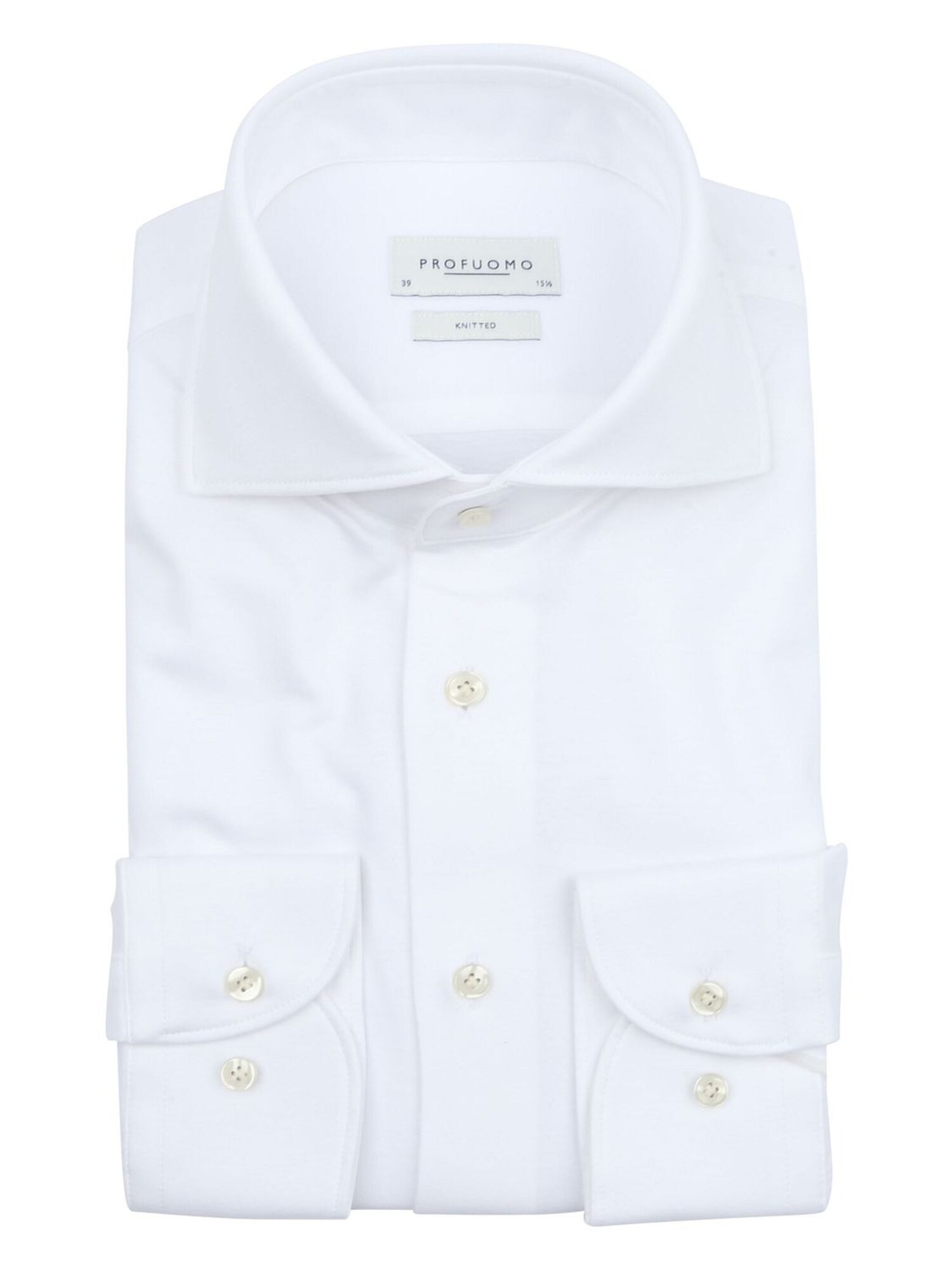 Profuomo Overhemd 'Knitted' Wit