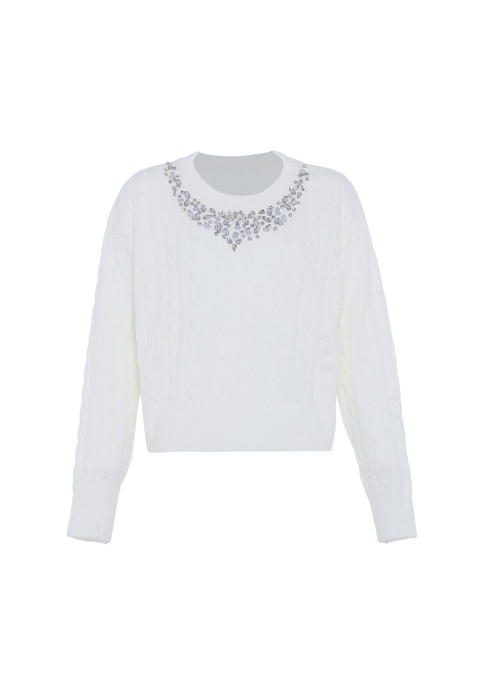 faina Pullover Damen Größe XS/S wollweiß