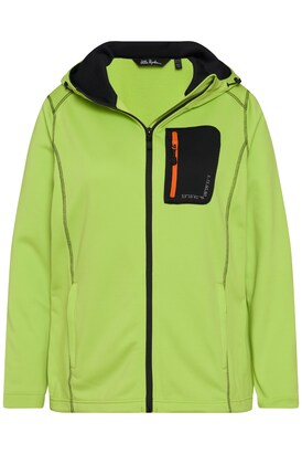 Ulla Popken Sweatvest ‘Hyprar’ Neongroen / Zwart